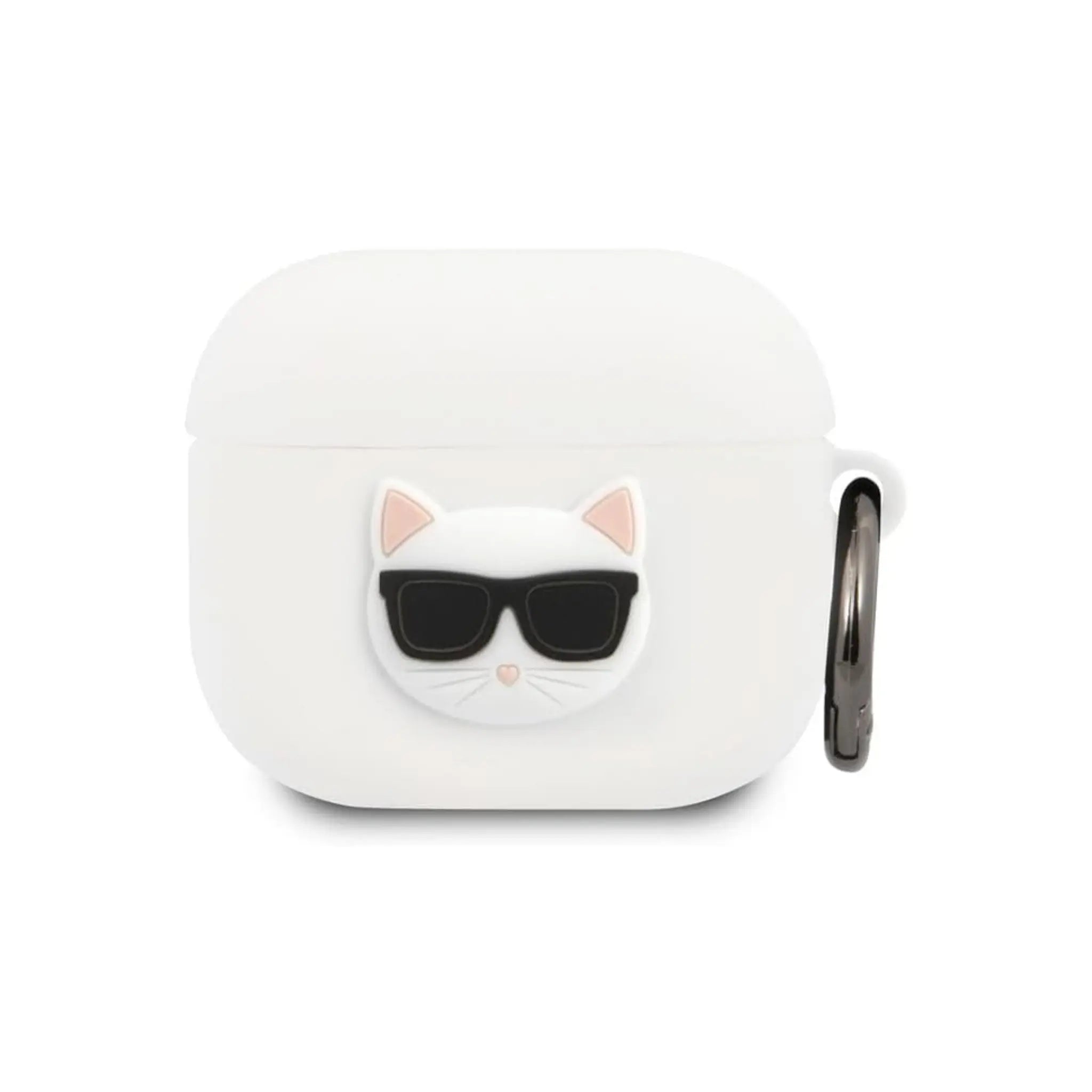 Karl Lagerfeld Choupette 3D Case | Precise Fit Protective Cover for Apple Airpods 3 | Stylish 3D Design with Iconic Choupette Motif | Robust Cover for Protection Against Scratches And Bumps | Exclusive Premium Case for Fashion-Conscious Users | White