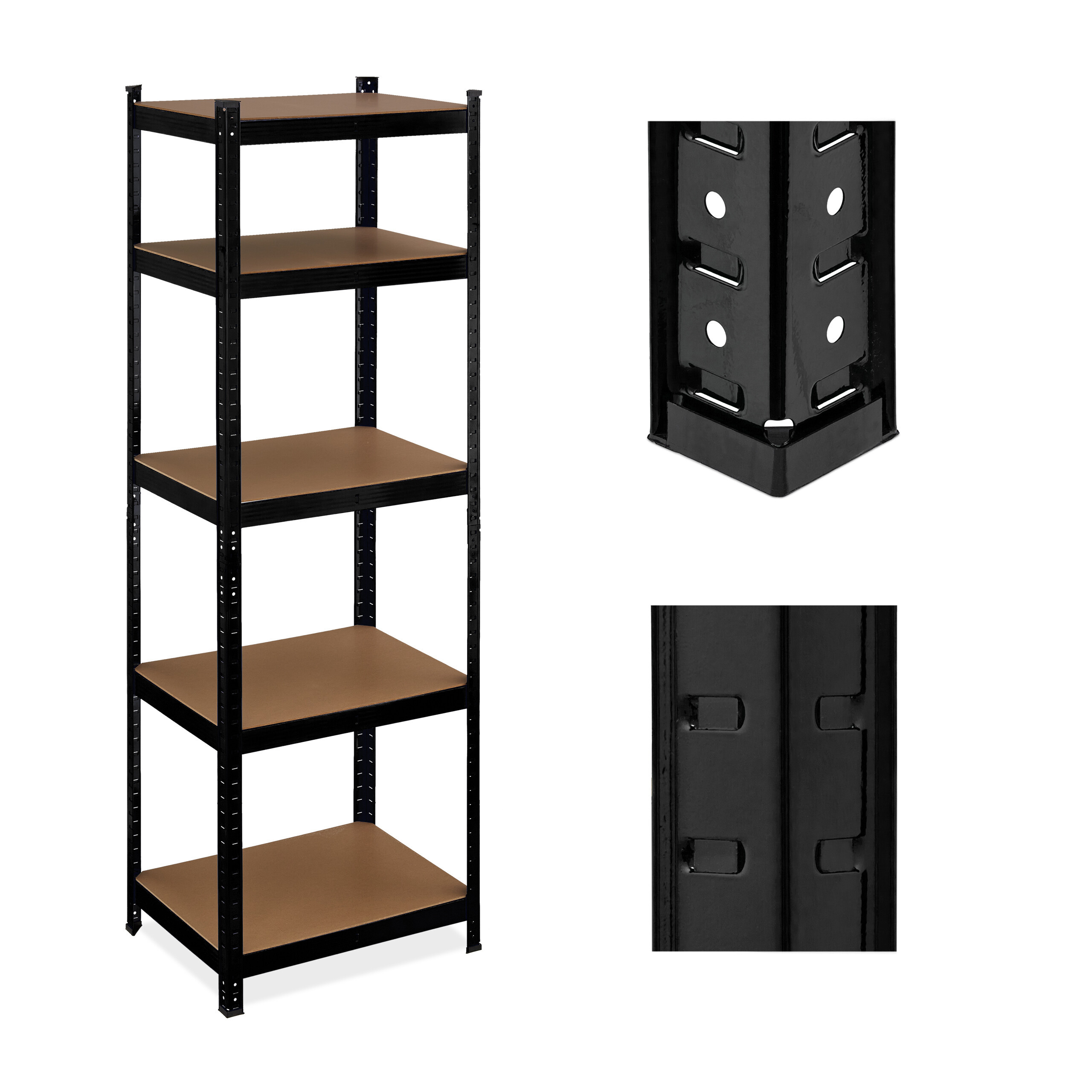 Heavy-duty Shelving Unit In Black - (w)60 X (h)180 X (d)