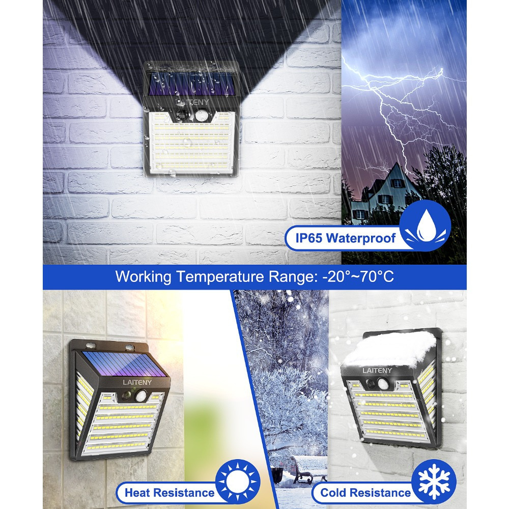 Solar Powered Outdoor Wall Light with PIR Motion Sensor