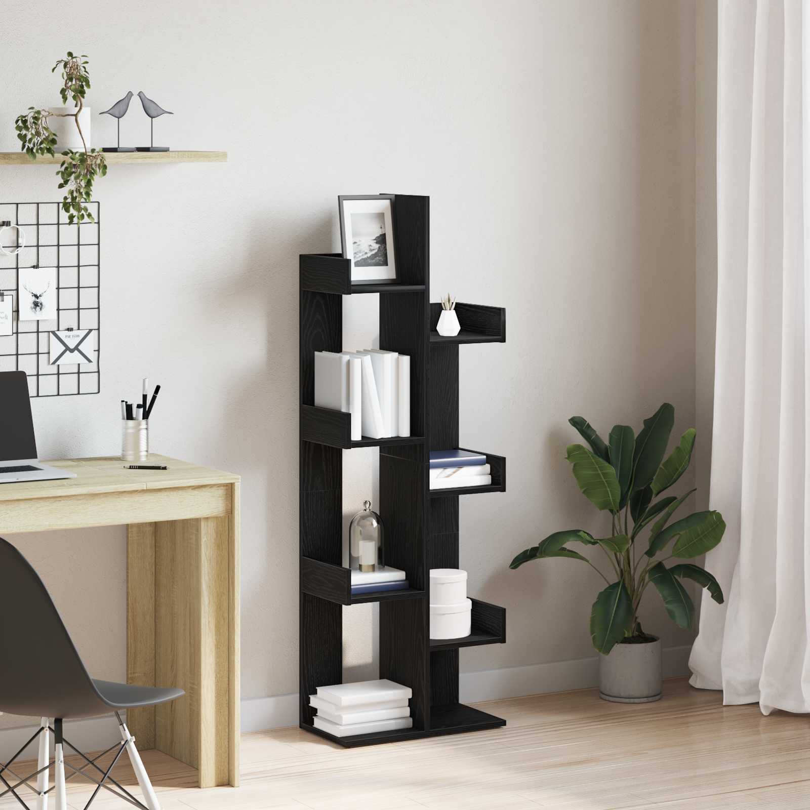 Image of Bookshelf 8 Levels 48 X 25.5 X 140 Cm Wood-based Material, Living Room Bookshelf, Rectangular, Modern, Lots Of Storage Space, Stylish Organizer, Space-, Wood-based Material