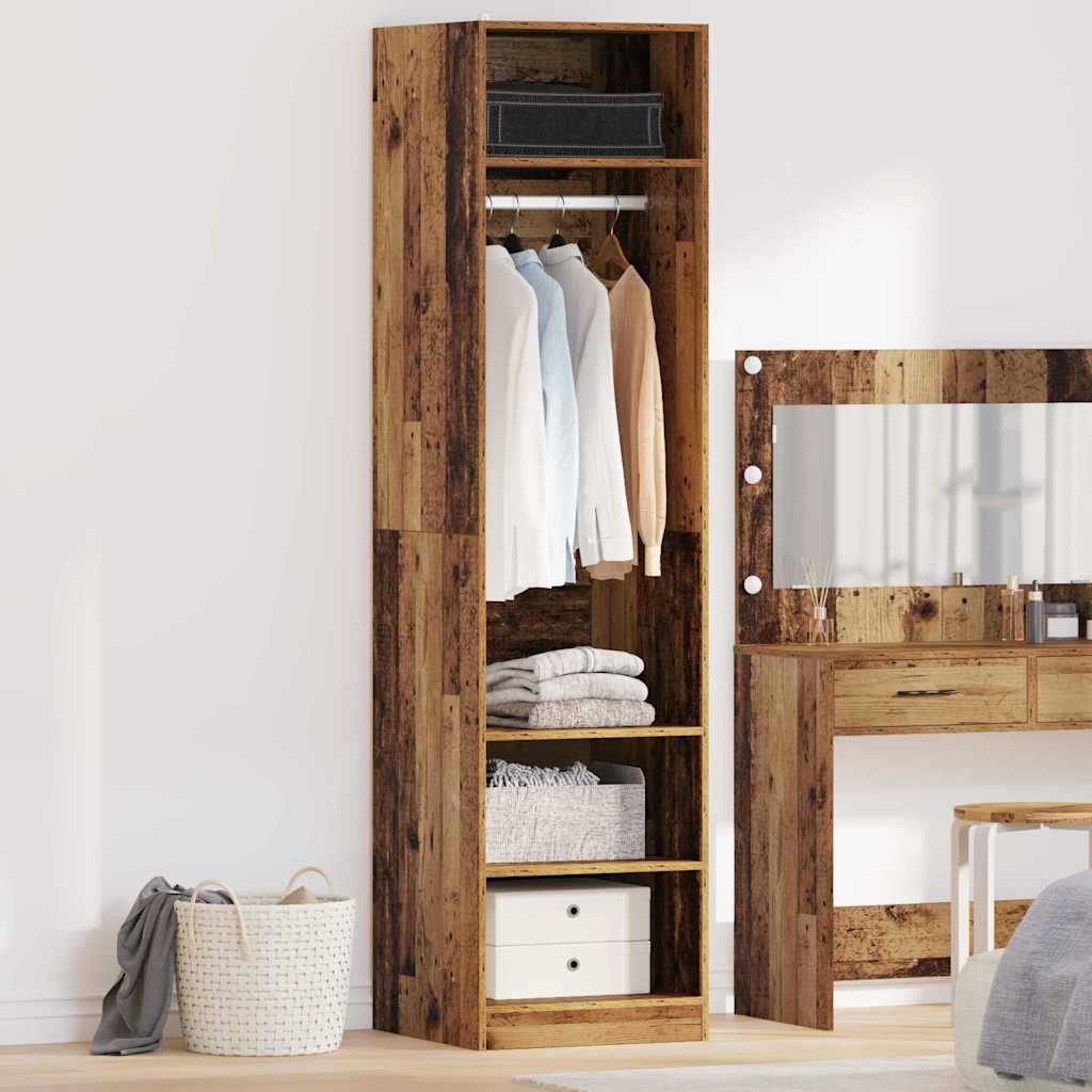 Image of Vidaxl Old Wood Wardrobe 50 X 200 Cm In Brown Tones, Freestanding For Your Bedroom. With A And Stylish, . Ideal For Closet Organization.