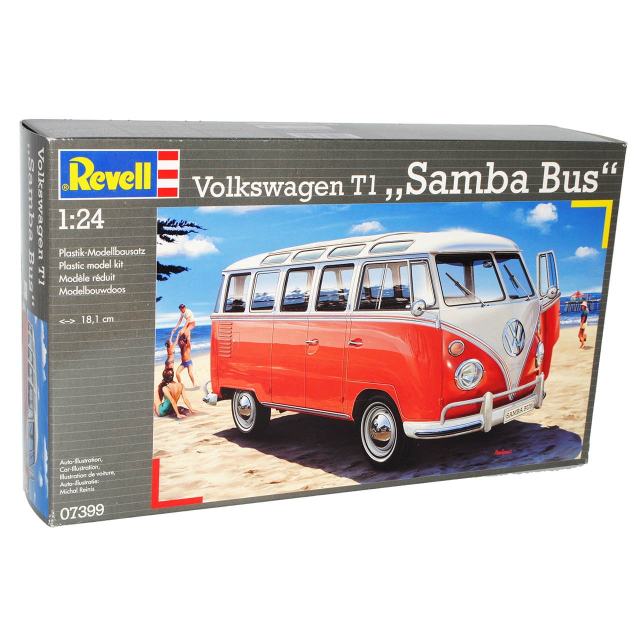 Image of Vw T1 T 1 Transporter Bus Red 07399 Construction Kit 1/24 Model Car Model Auto