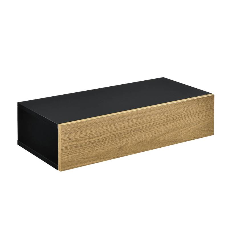 Image of Wall Shelf With Drawer White And Wood Hanging Shelf Wall Shelf Cabinet Table Nightstand Dresser Wall Drawer