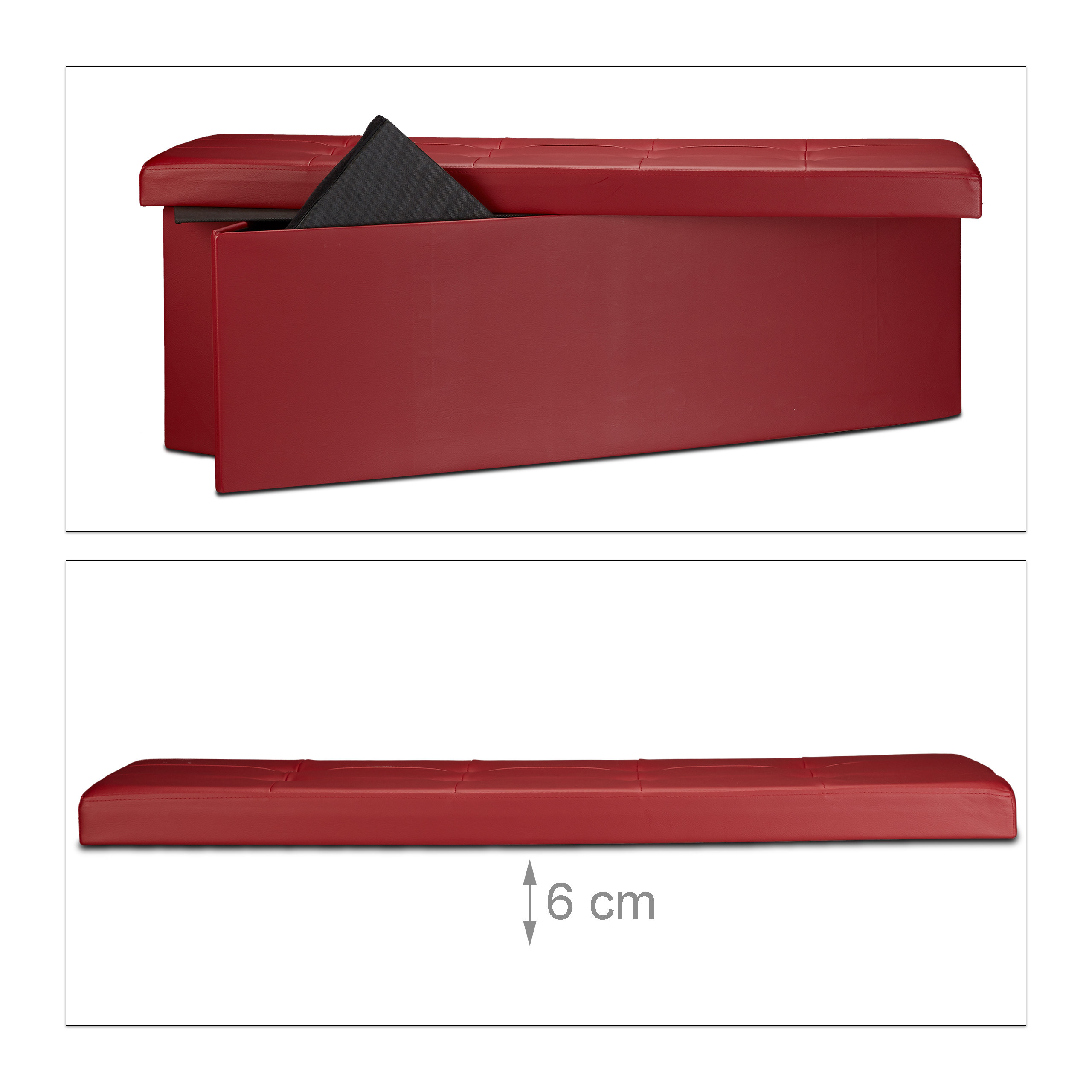 Foldable Bench in Dark Red