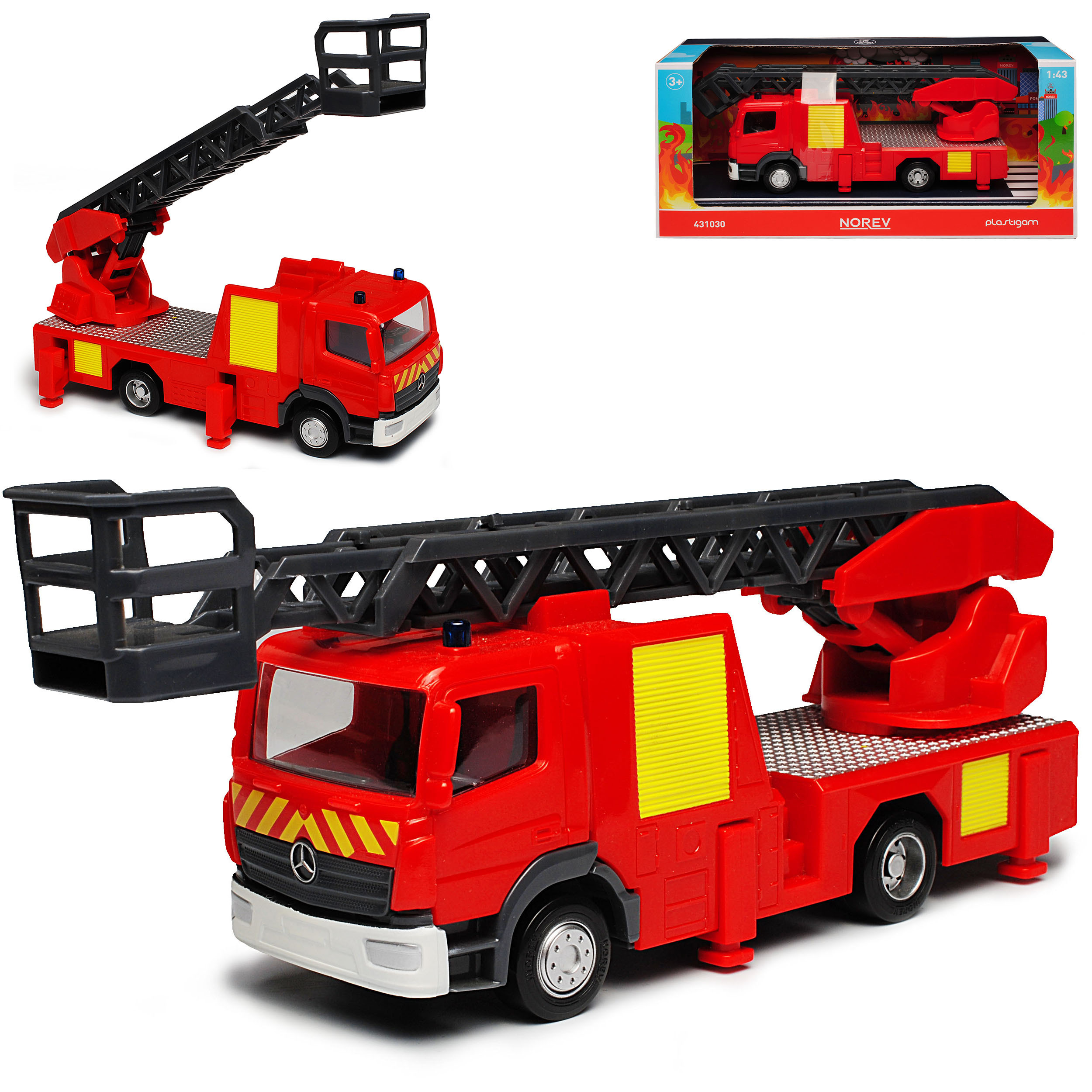 Durable Goosd Mercedes-benz Fire Truck Red Made Of Durable Plastic 1/43 Model Car