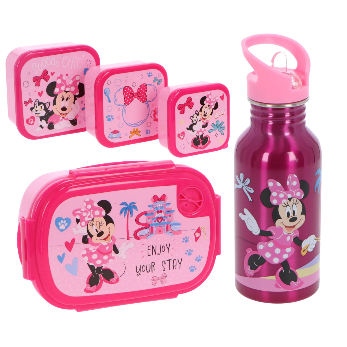 Mouse 5pcs Lunch Set. Bread Bottle Snack Box