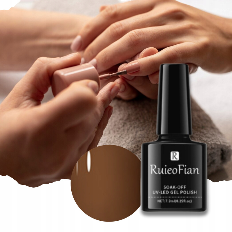 Hibridni lak za nokte s UV lakom ONLYU/L032, kava