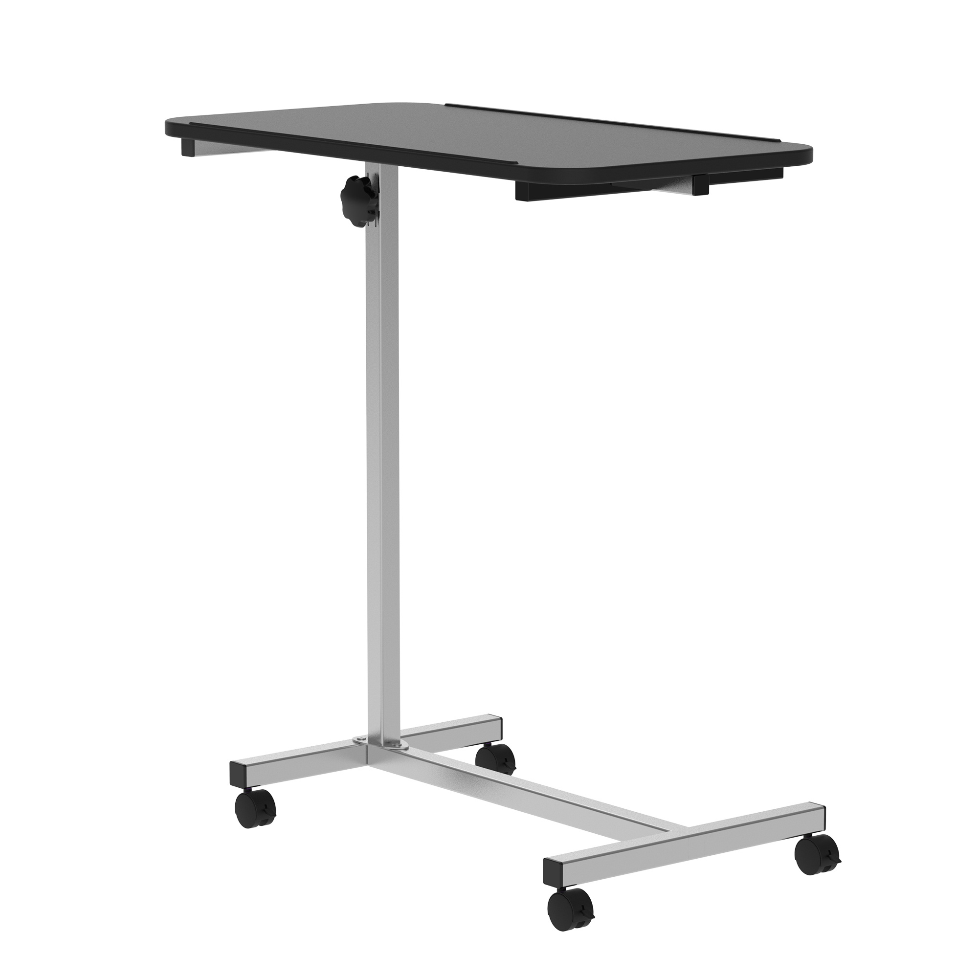 Auxiliary Table With Wheels Adjustable Height Sofa Table With Metal Frame Load 20 Kg For Bedroom Living Room Office 77x40x76-100 And Silver