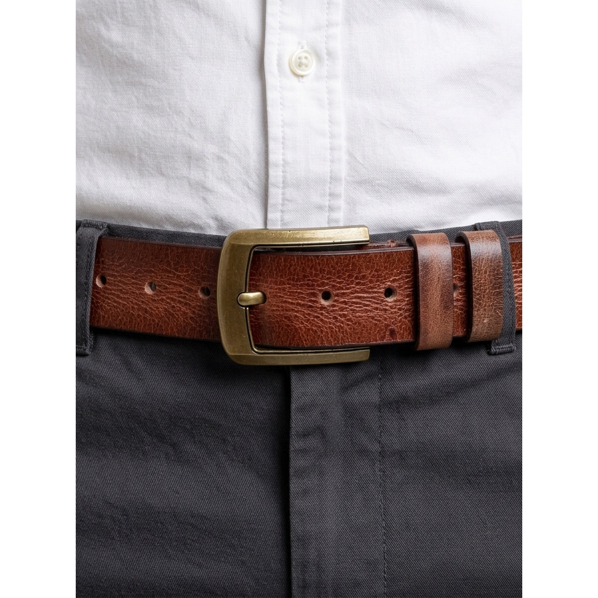 Men's Textured Heritage Belt Full Grain Leather