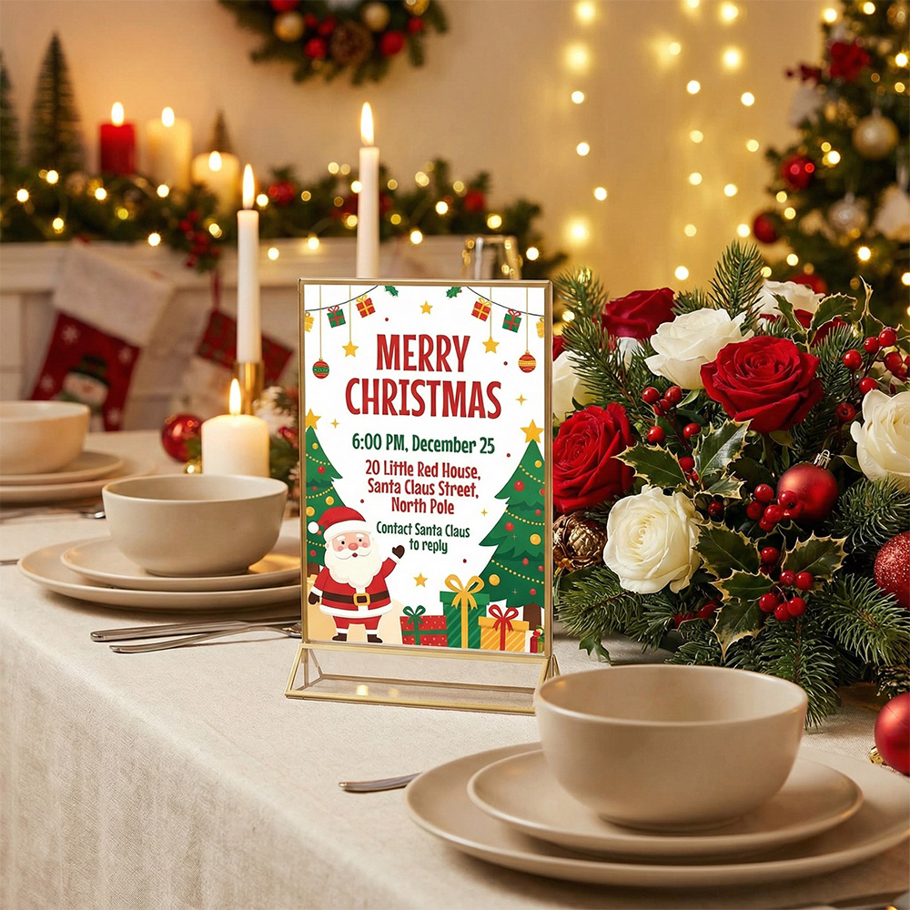 TEMU 6pcs Transparent Acrylic Table Number Holders, Double-sided Frame Sign Stands For Menu Cards And Settings - Ideal For Weddings, Rehearsal