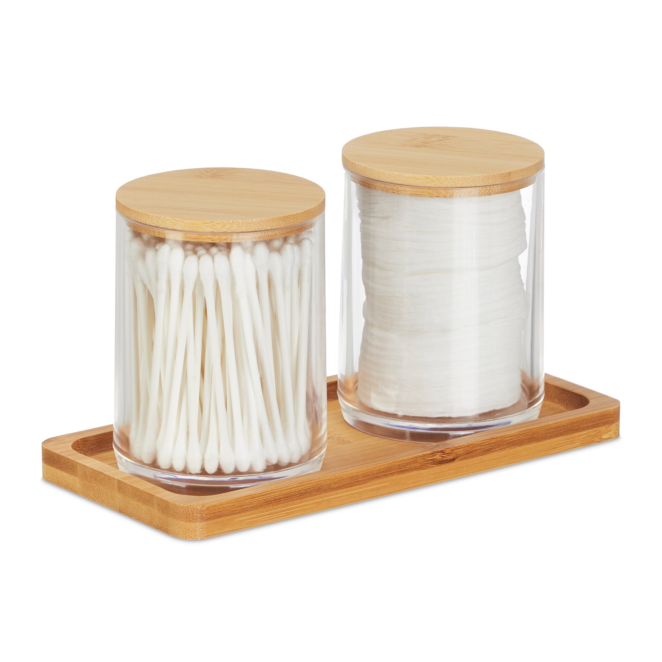 Image of Cotton Swab Container In Transparent/natural