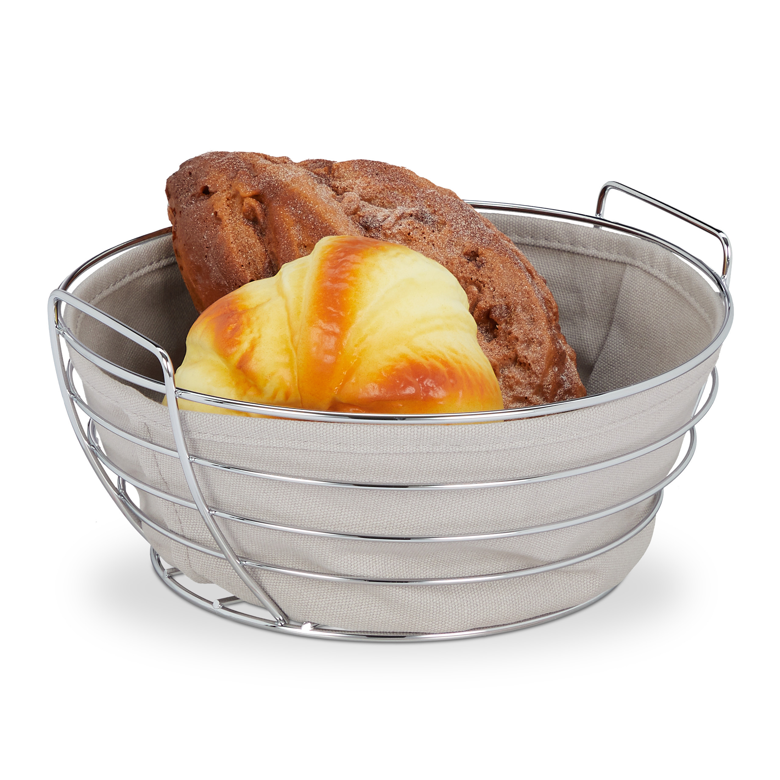 Bread Basket In Silver/gray - (h)11 X Ø 23 Cm