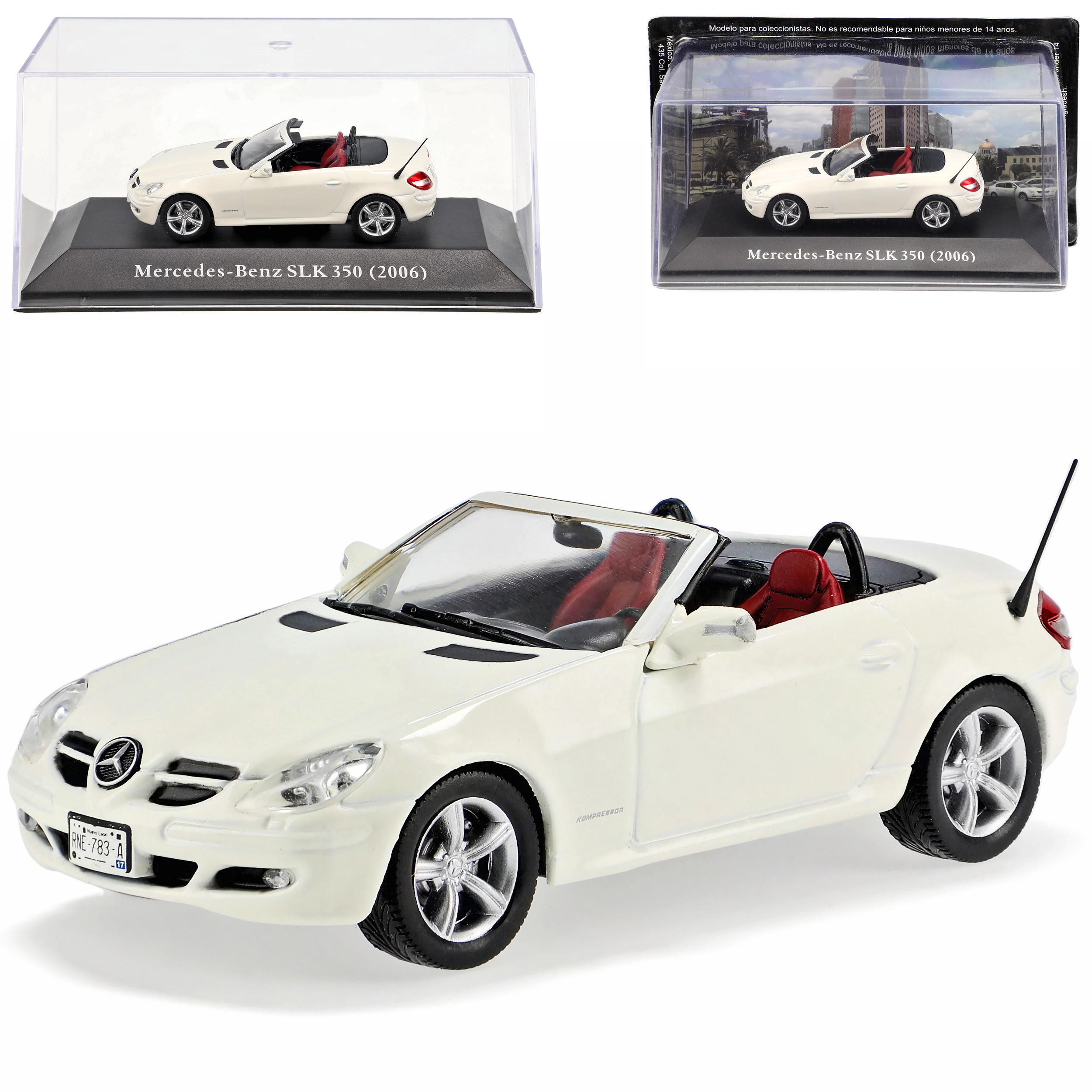 Image of Mercedes-benz R171 Convertible White 2004-2011 With Base Case 1/43 Ixo Model Car