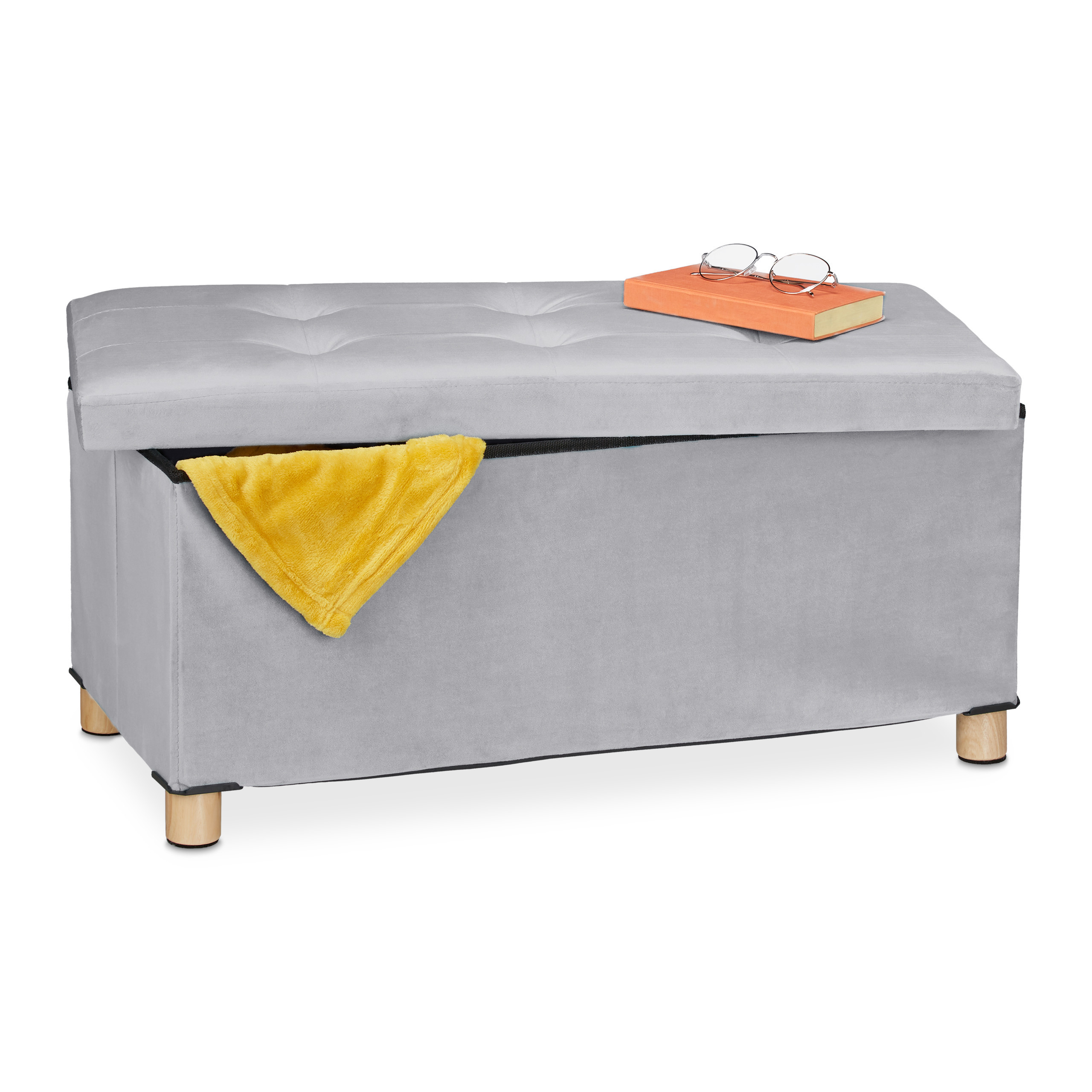 Light Gray Bench - (w)76 X (h)34 X (d)38 Cm