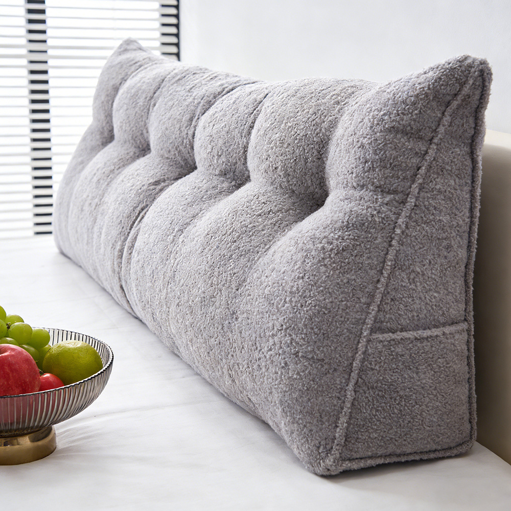 Oversized Teddy Velvet Bed Wedge Pillow for Back Support