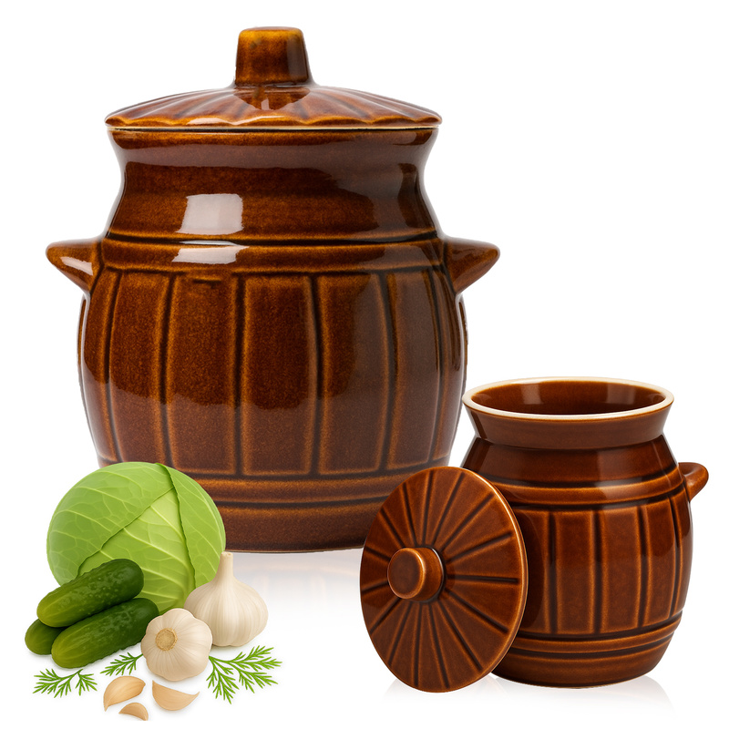 Image of Ceramic Pot 1.2 L For , Sauerkraut, Soup, Lard, Butter