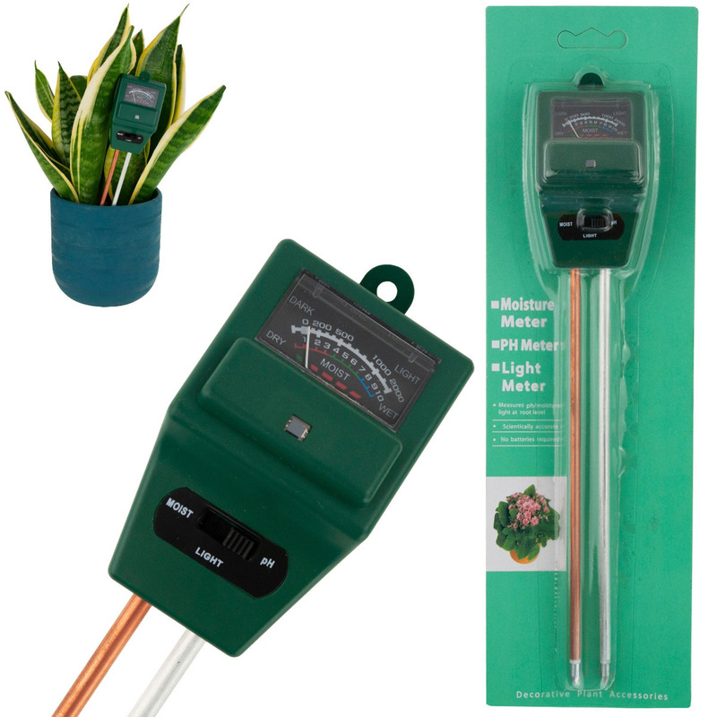 Soil Ph, Moisture, And Sunlight Tester 3-in-1 Acidometer Meter