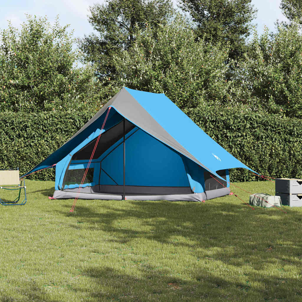 Image of Vidaxl Camping Tent For 5 People, Blue Polyester, Easy To Set Up For Outdoor Activities, Family, Modern, Portable