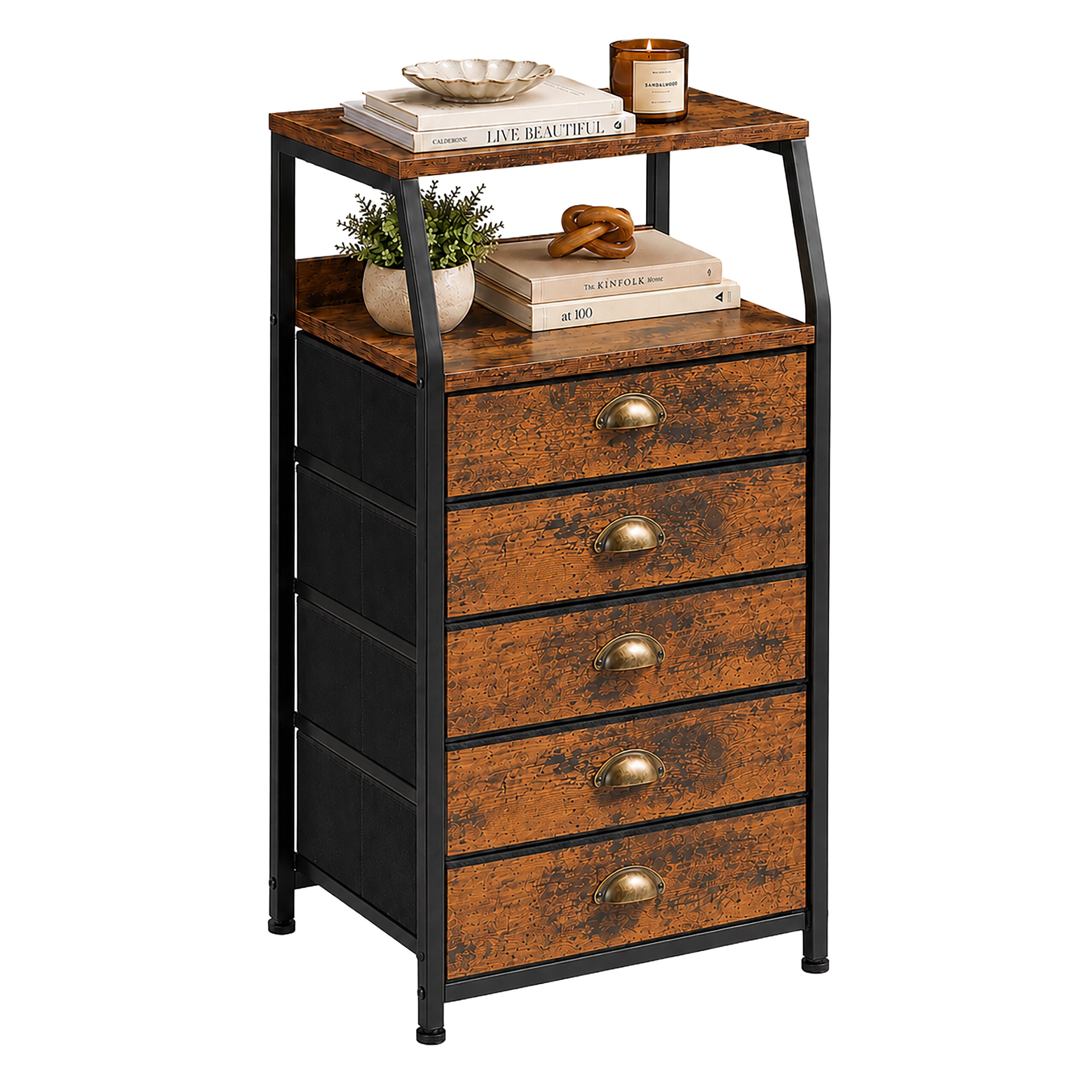 Image of Dresser In Brown/black - (w)40 X (h)110 X (d)29 Cm