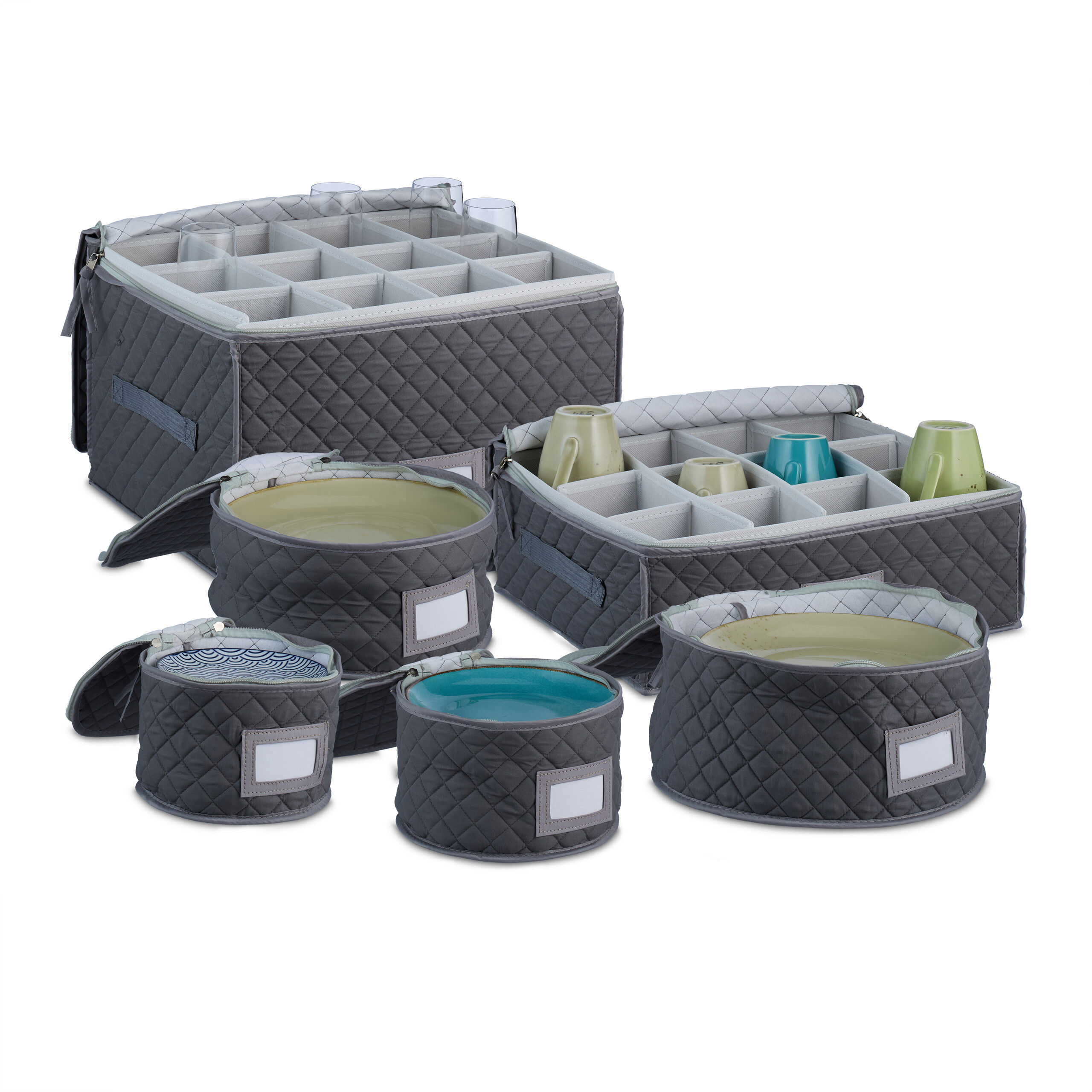 6-piece Dish Storage Box Set In Gray