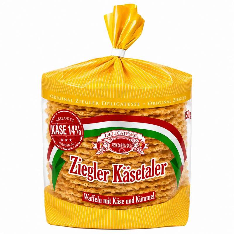 Image of Ziegler Cheese Coins Waffles With Cheese And Caraway 150g