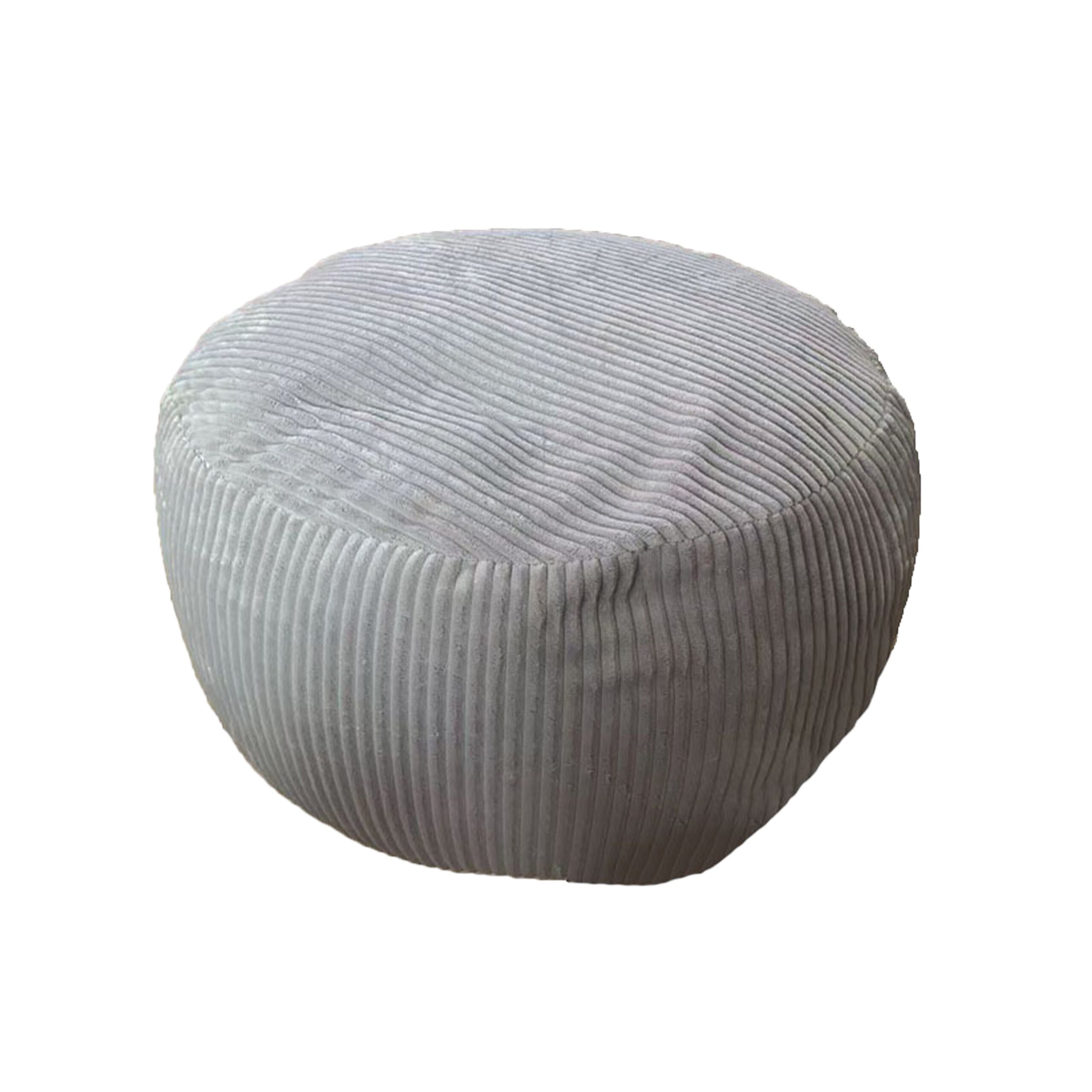 Pouf In Light Grey - (h)25 X Ø 35 Cm