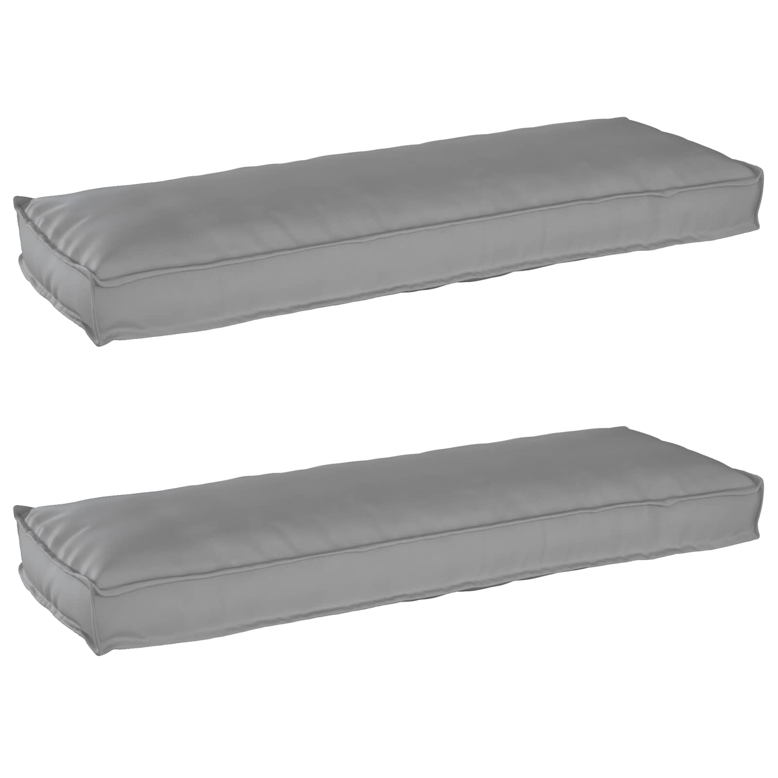 Vidaxl Pallet Cushions For Bench, 2-piece Set, Grey, 120x40x8 Cm, Oxford Fabric