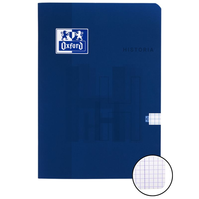 A5 Notebook, 60 Pages, Grid Paper, "history" Theme, Oxford