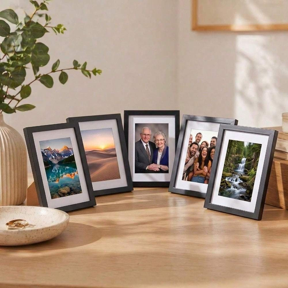 TEMU 5-pack A5 Picture Frames, Versatile For Vertical And Horizontal Use, Sturdy Frames For Photos, Prints, Certificates, Artwork, Wall And Table