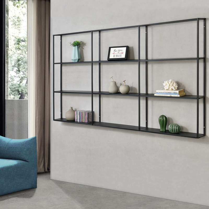 TEMU Bookshelf '' With 9 Shelves Black In Different Sizes