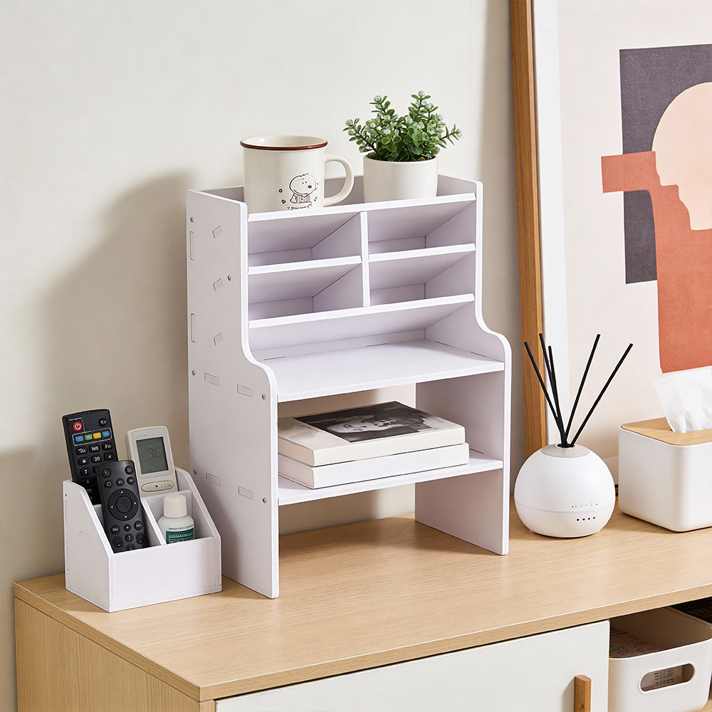 50cm Long Bookshelf Rack with Multi Storage Compartments