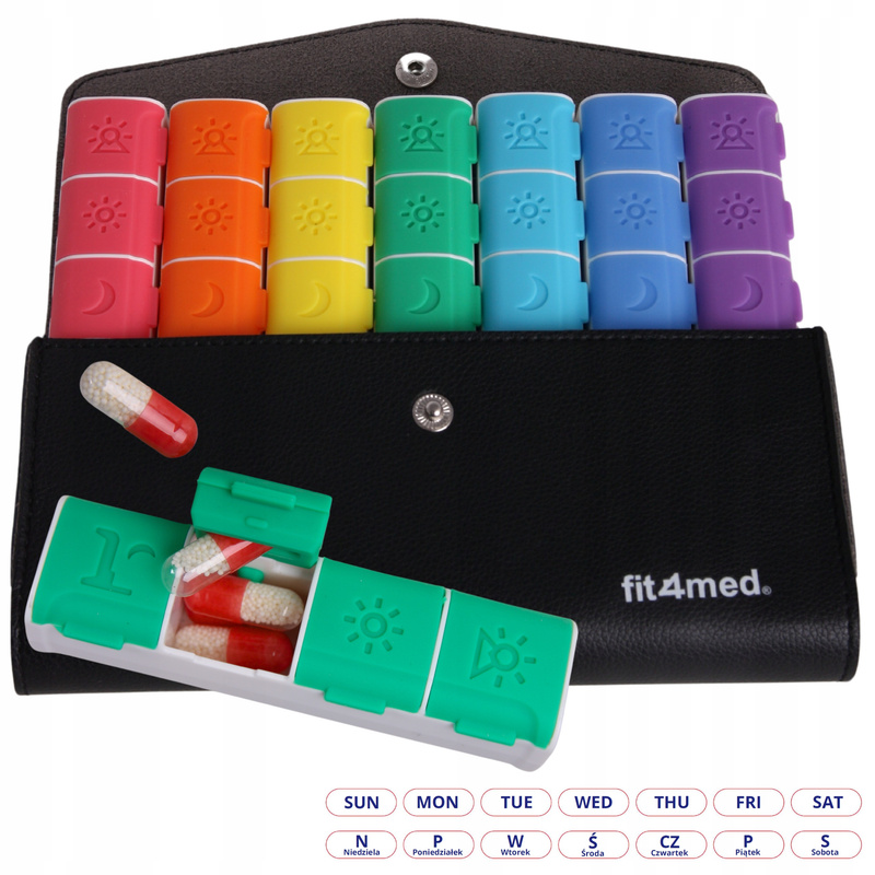TEMU Organisateur de Pilules Magnétique 4 Prises – Boîte Médicale de Voyage avec Compartiments Colorés, Facile, Sûr et Sécurisé