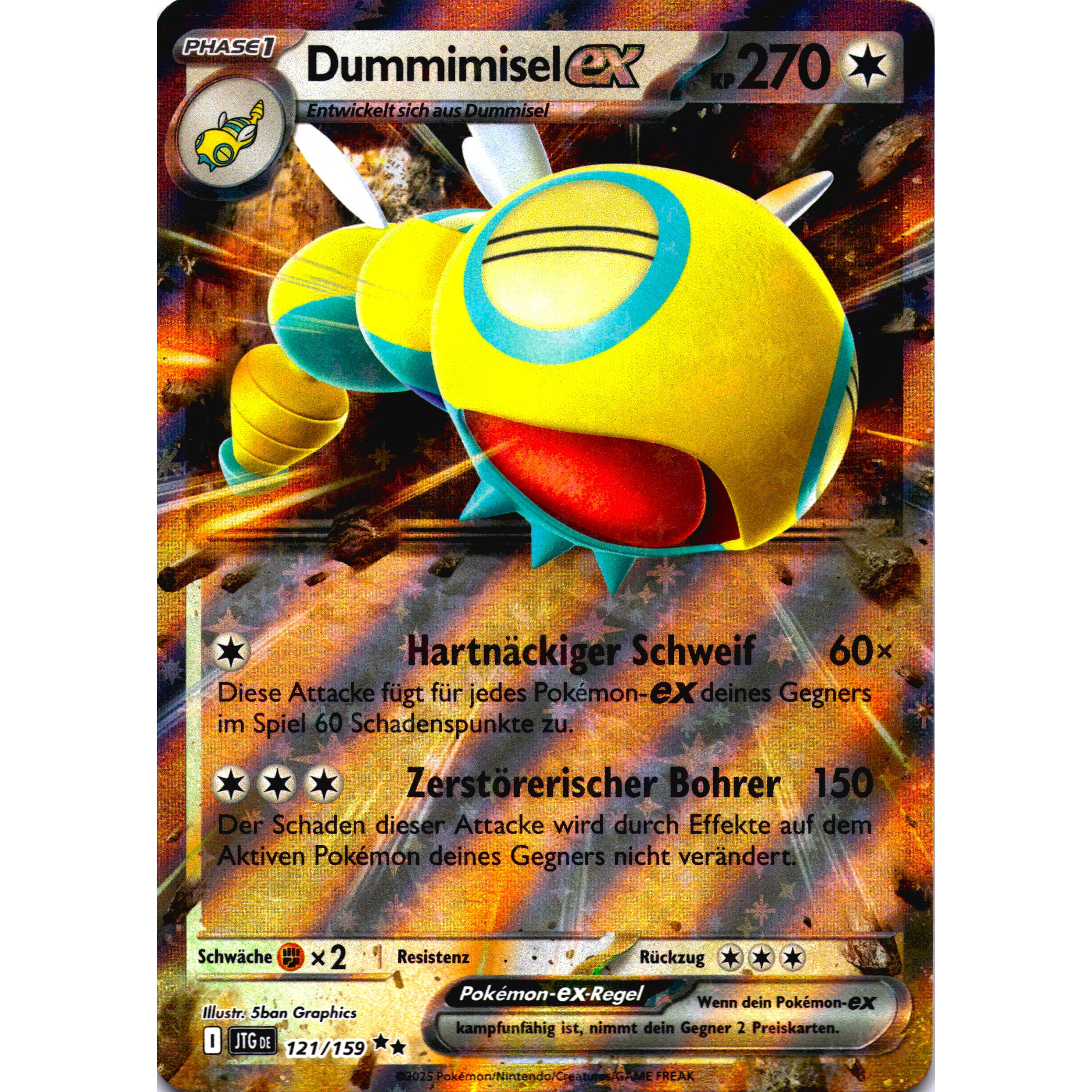 Pokémon Tcg Card - Dummimisel Ex - Ultra Rare - German Version - 270 - Near Mint