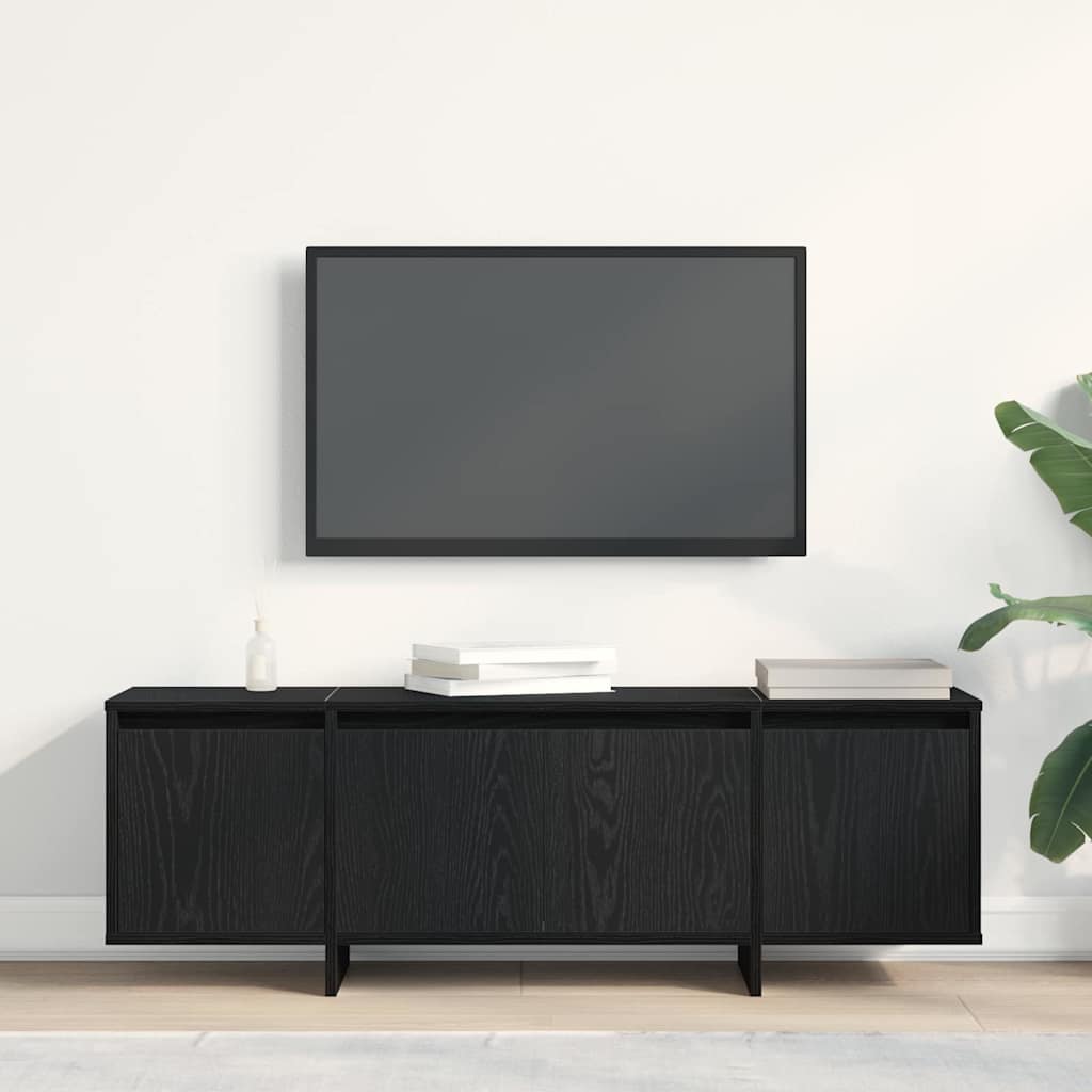 Image of Vidaxl Stylish Tv Cabinet For 60-inch With Sliding Doors, Practical Storage For Living Room, Wood Composite, , Entertainment Center, Modern Wood Tv Stand