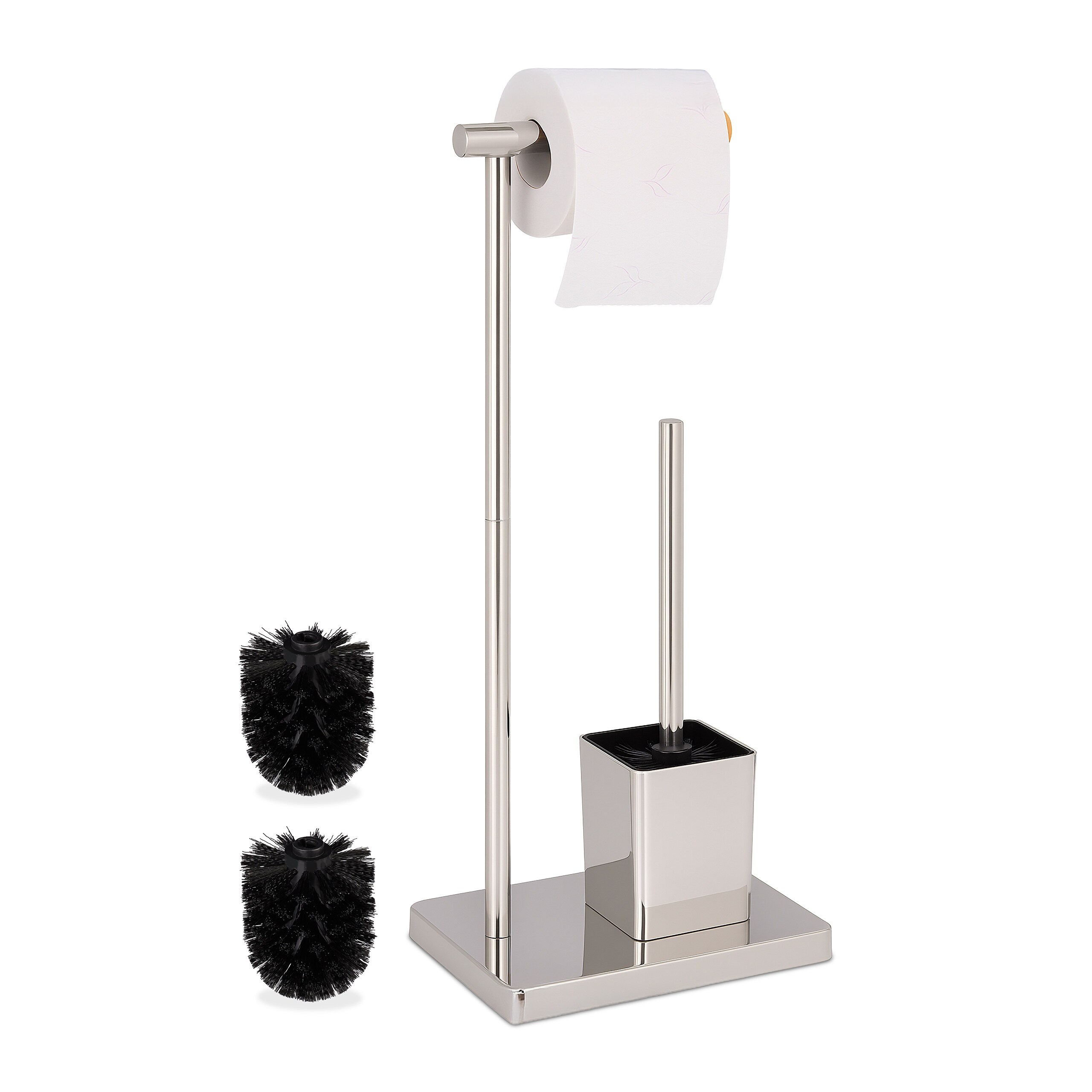 Silver Wc Suite - (w)23 X (h)66.5 X (d)18 Cm