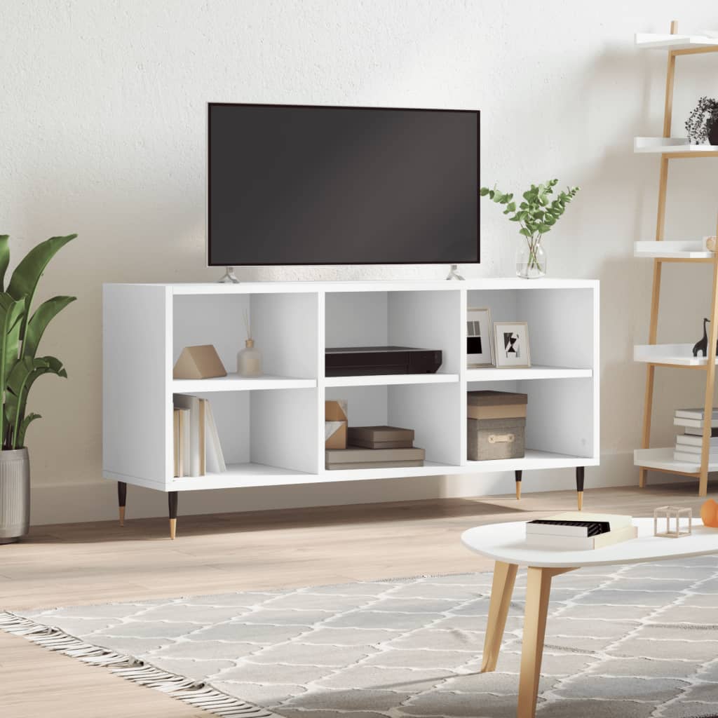 Image of Vidaxl Tv Cabinet, Tv Cabinet With Of Storage Space, Tv Table For Living Room, Lowboard Sideboard Tv Stand Tv Device, White Wood Material