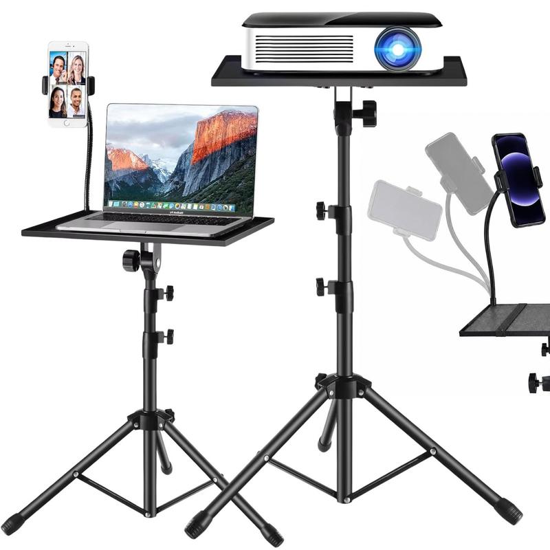 Image of Universal Projector And Laptop Stand, Adjustable Tripod 63-138 Cm, Phone Holder, Tablet Base, Nut And Presentation, Foldable, 15 Kg Load Capacity
