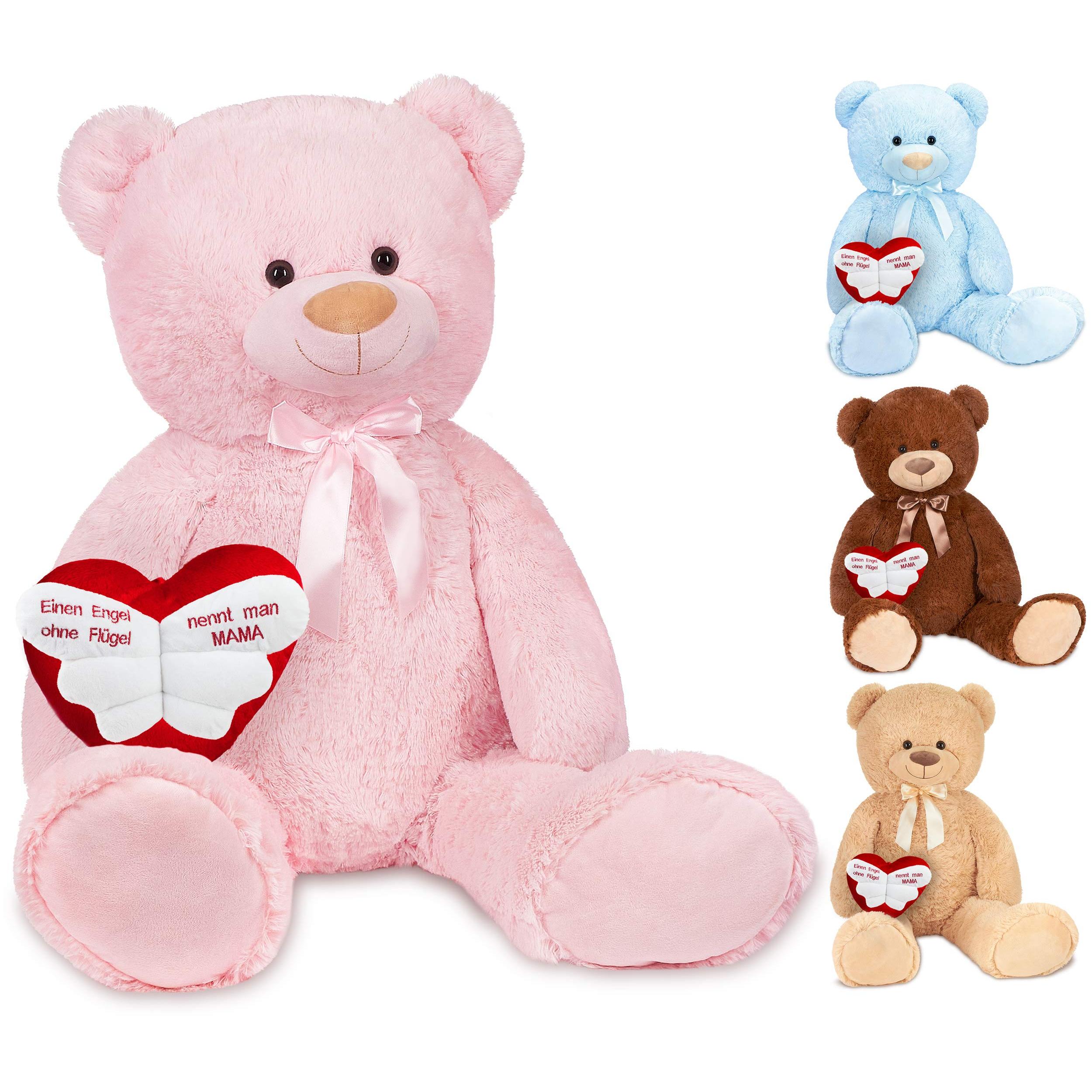 Image of Brubaker Xxl Teddy Bear 100 Cm Pink With A Single Without Wings Called Soft Toy Plush Toy