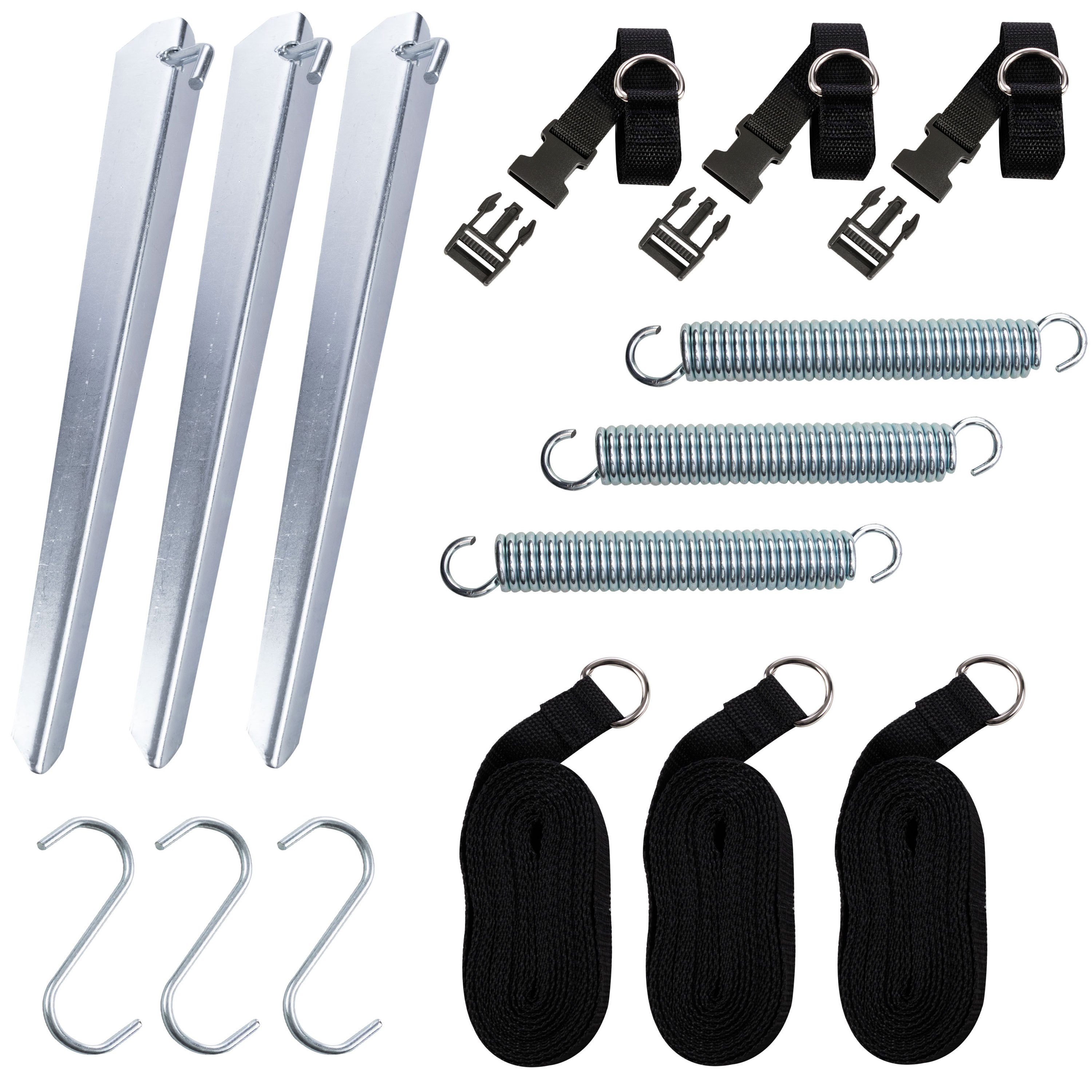Image of Storm Band Set Tension Strap 3x6 M With Tension Spring Heringe S-hook Storm Set Storm Security Awning Tent Accessory Camping Tie Down Earth Anchor Storm Tensioning Side Security