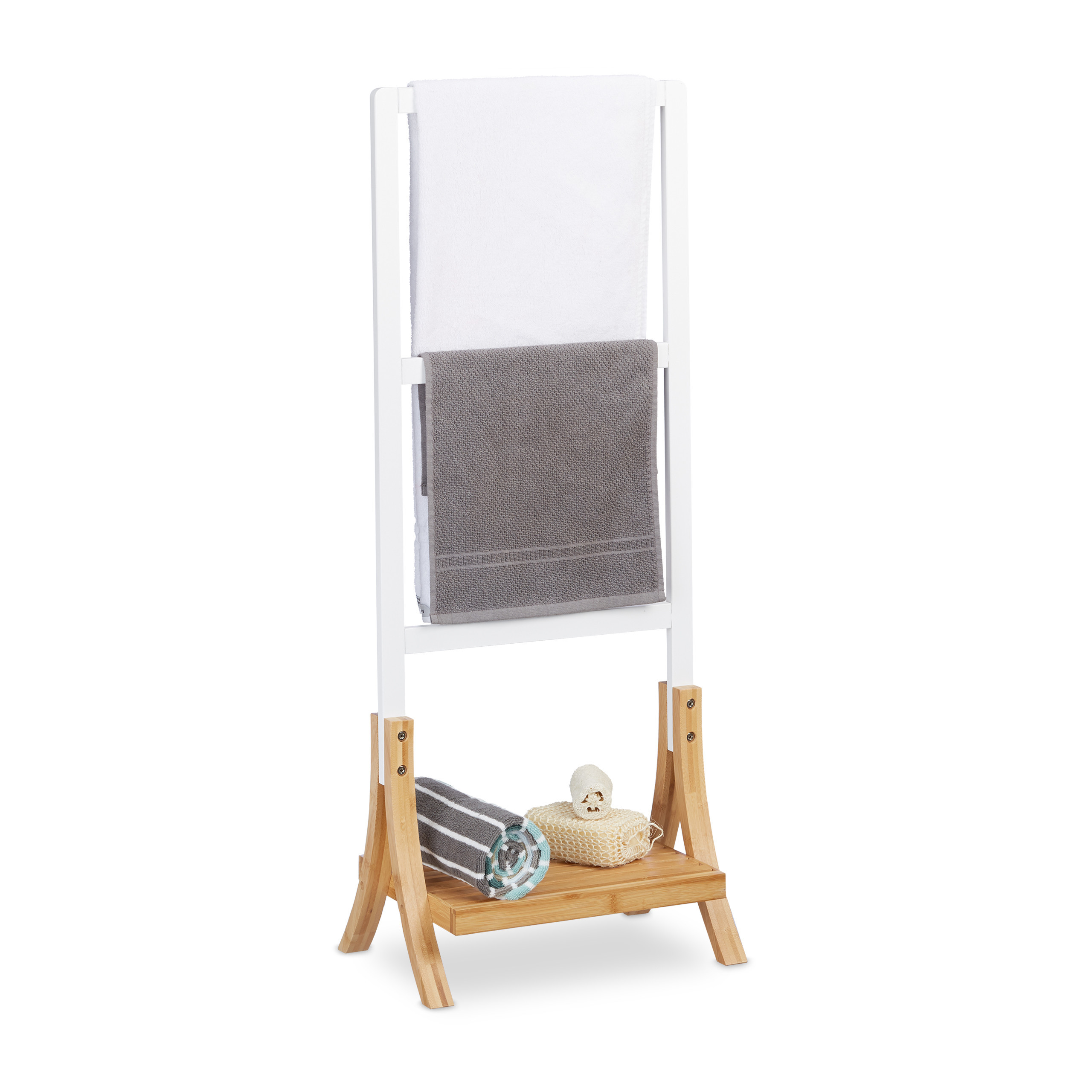Image of Towel Holder In White - (w)41 X (h)104 X (d)28.5 Cm