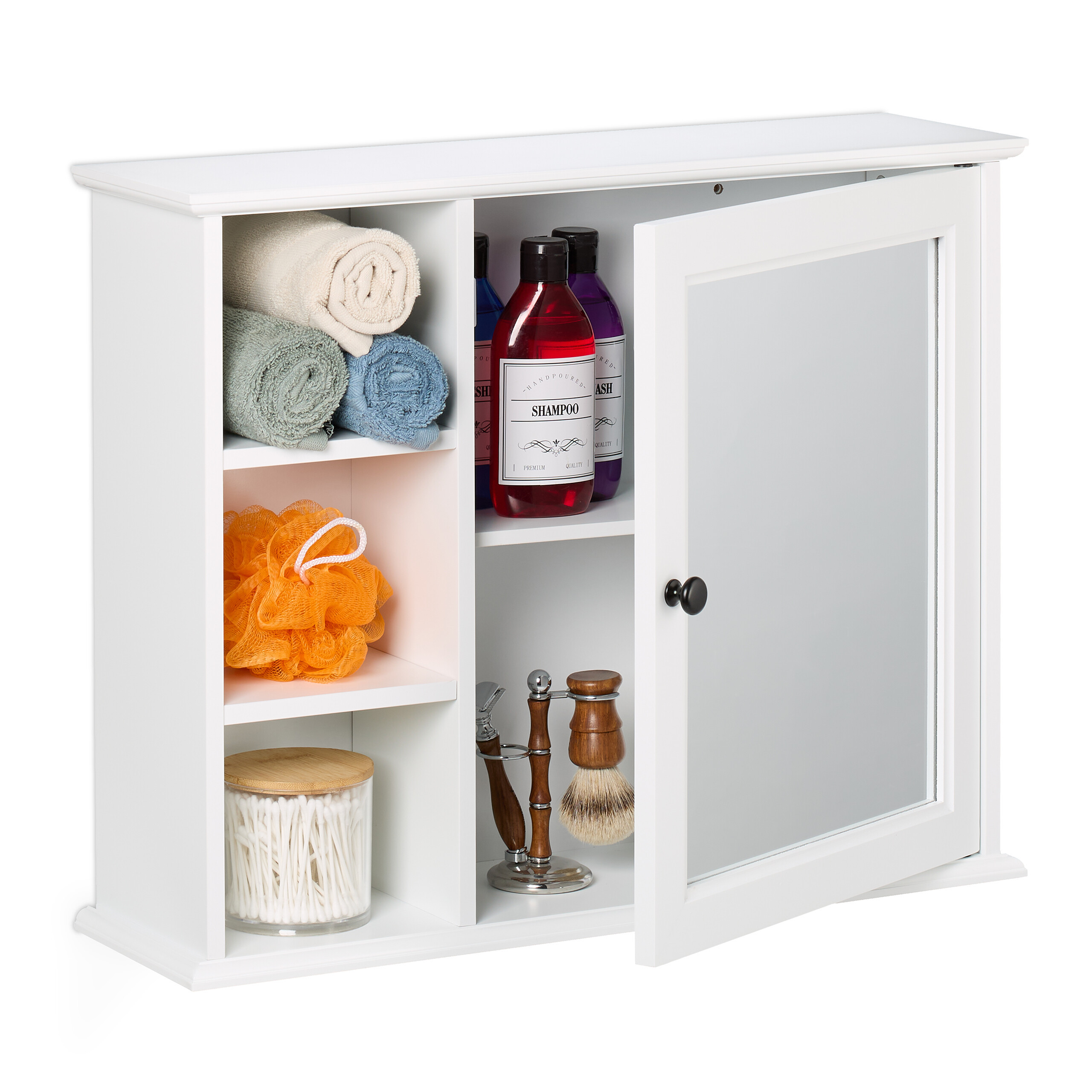 Mirror Cabinet In White - (w)60 X (h)48 X (d)18 Cm