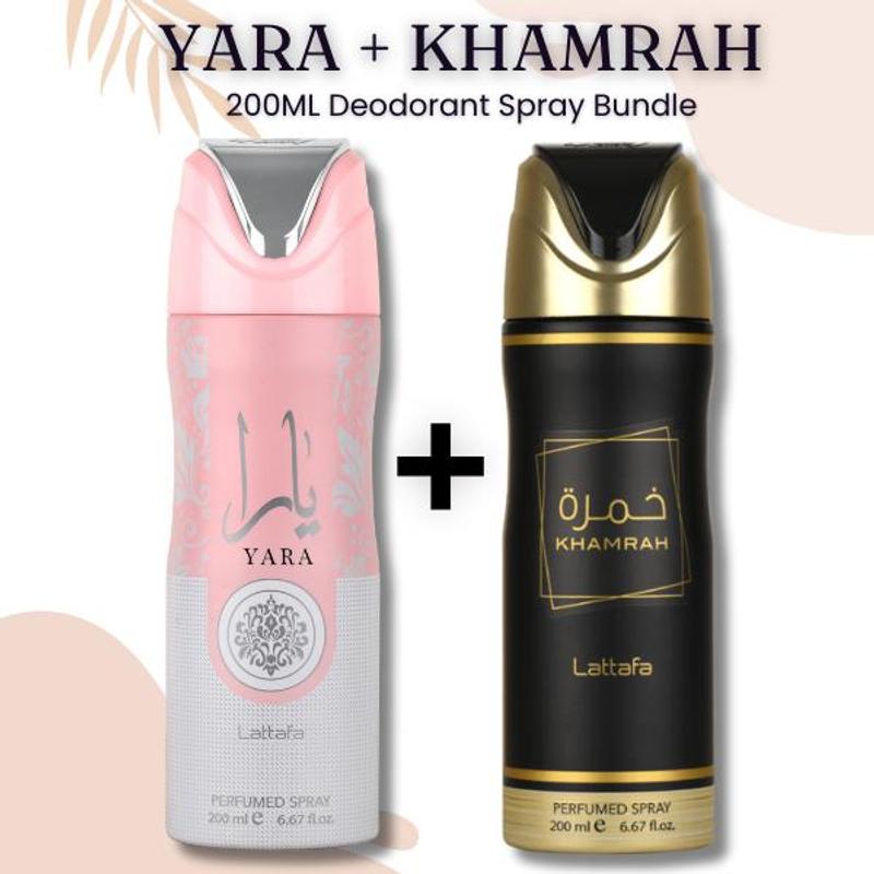 TEMU Lattafa Yara & 200ml Body Spray Deodorants 2 Pack Bundle Great Value Deal Combo Popular Oud Body Spray Deodorant Gift Set | Aromatic Fresh Spray