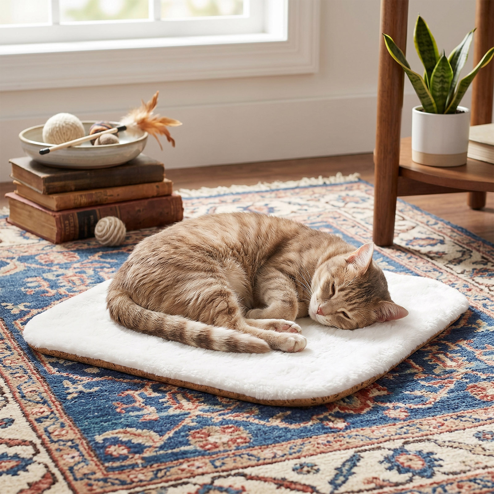 Square Soft Cat Sleeping Pad, Comfortable Pet Bed Cushion