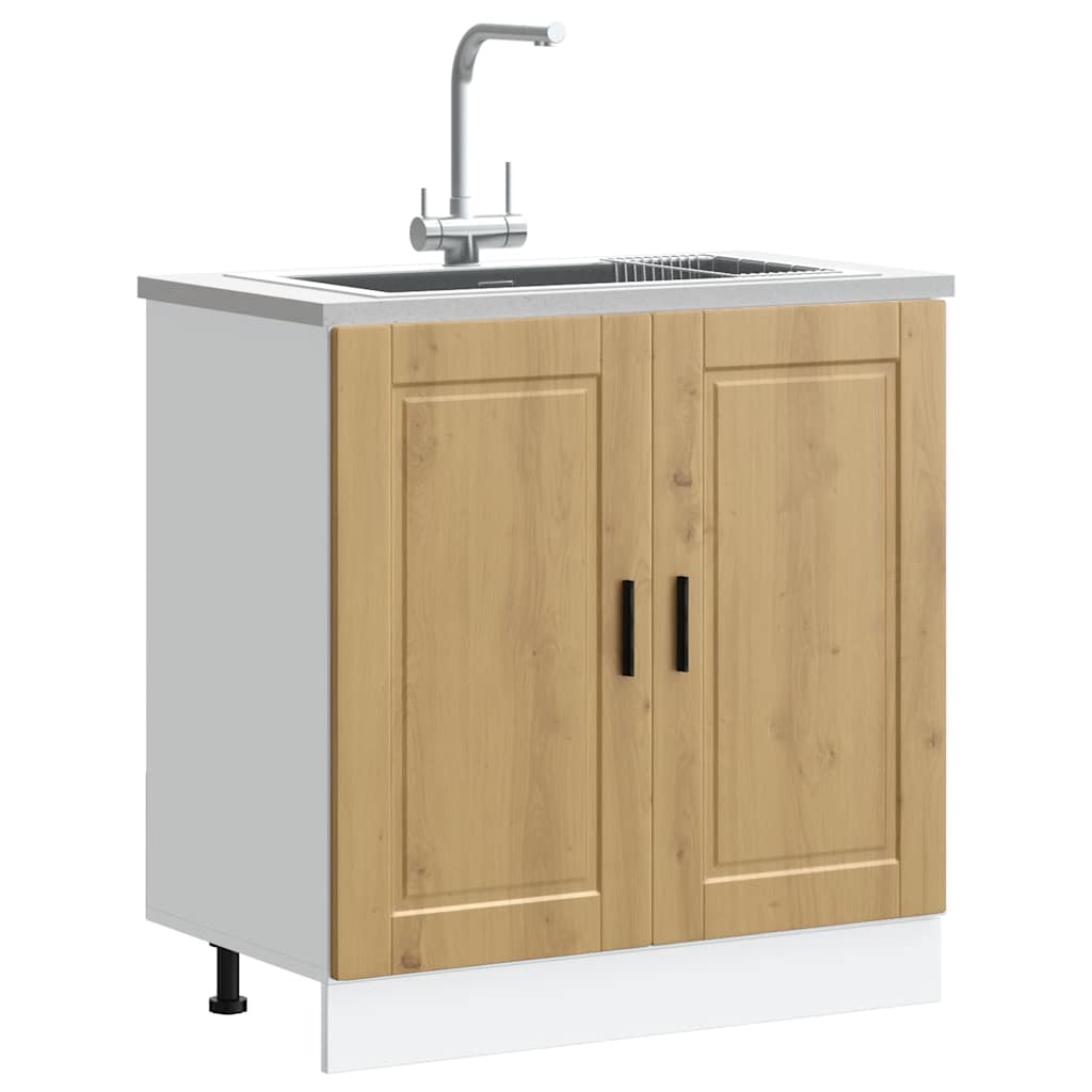 Sink Base Cabinet Porto - Oak 80x46x81.5 Cm, Kitchen Base Cabinet, Cabinet For Kitchen, Kitchen Unit, Kitchen Cabinet, Kitchen Cabinet