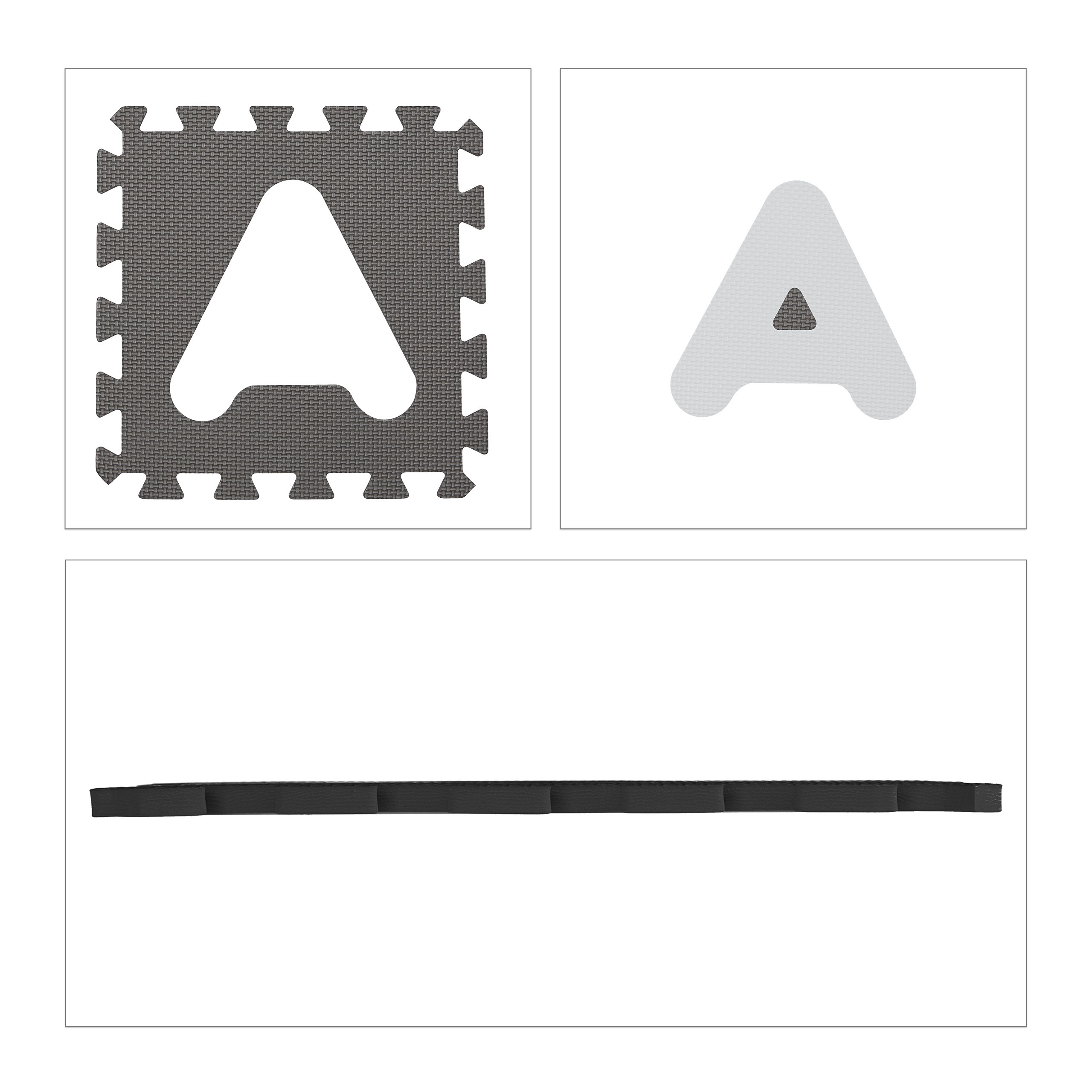 60 X ABC Puzzle Mat in White and Grey