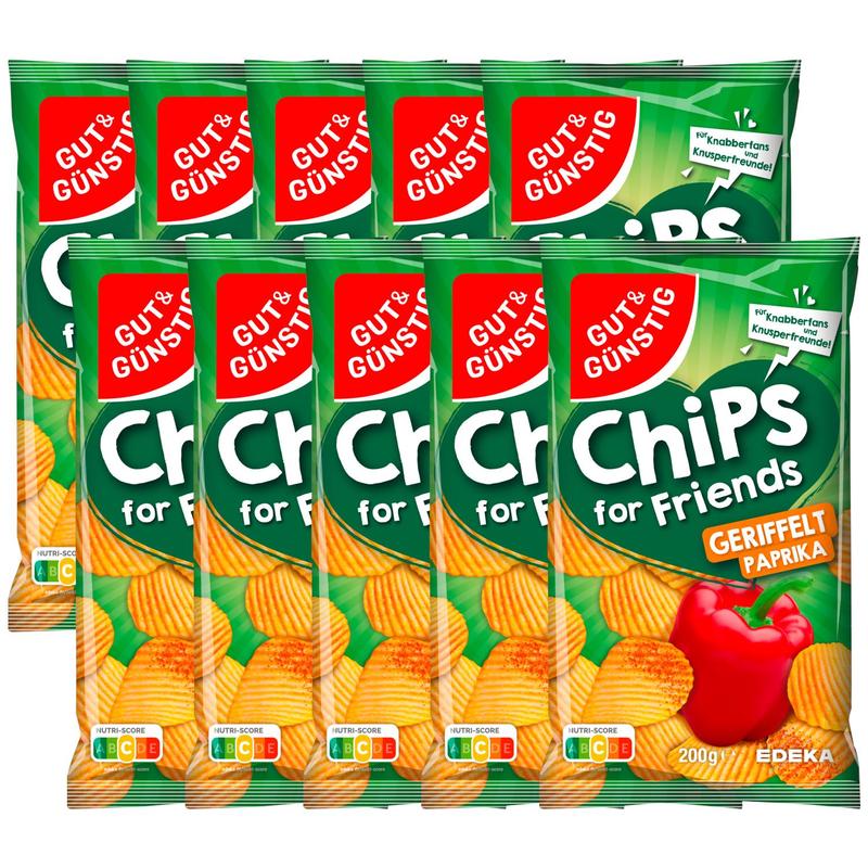 Image of 10 Times Good&cheap Chips For Riffelchips Paprika 200g (10x200g)