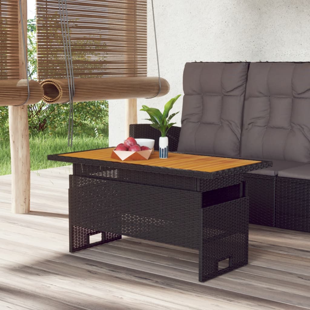 Vidaxl Garden Table Dining Table Coffee Table Side Table Acacia Wood Poly Rattan