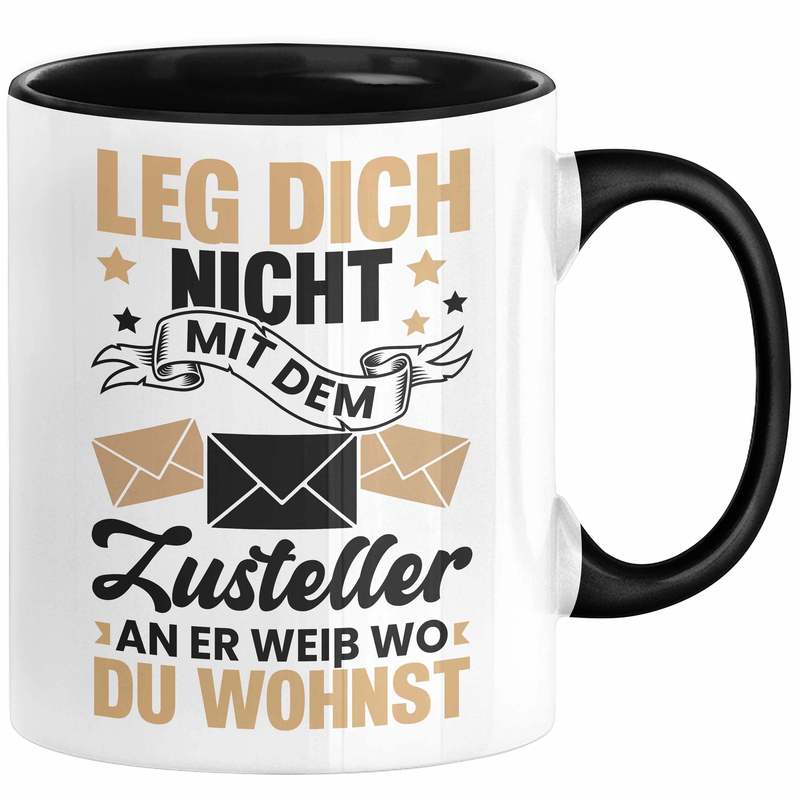 Image of Parcel Delivery Person Gift Mug With Quote "don't Mess With Person, He Knows Where You Live" Letter Carrier