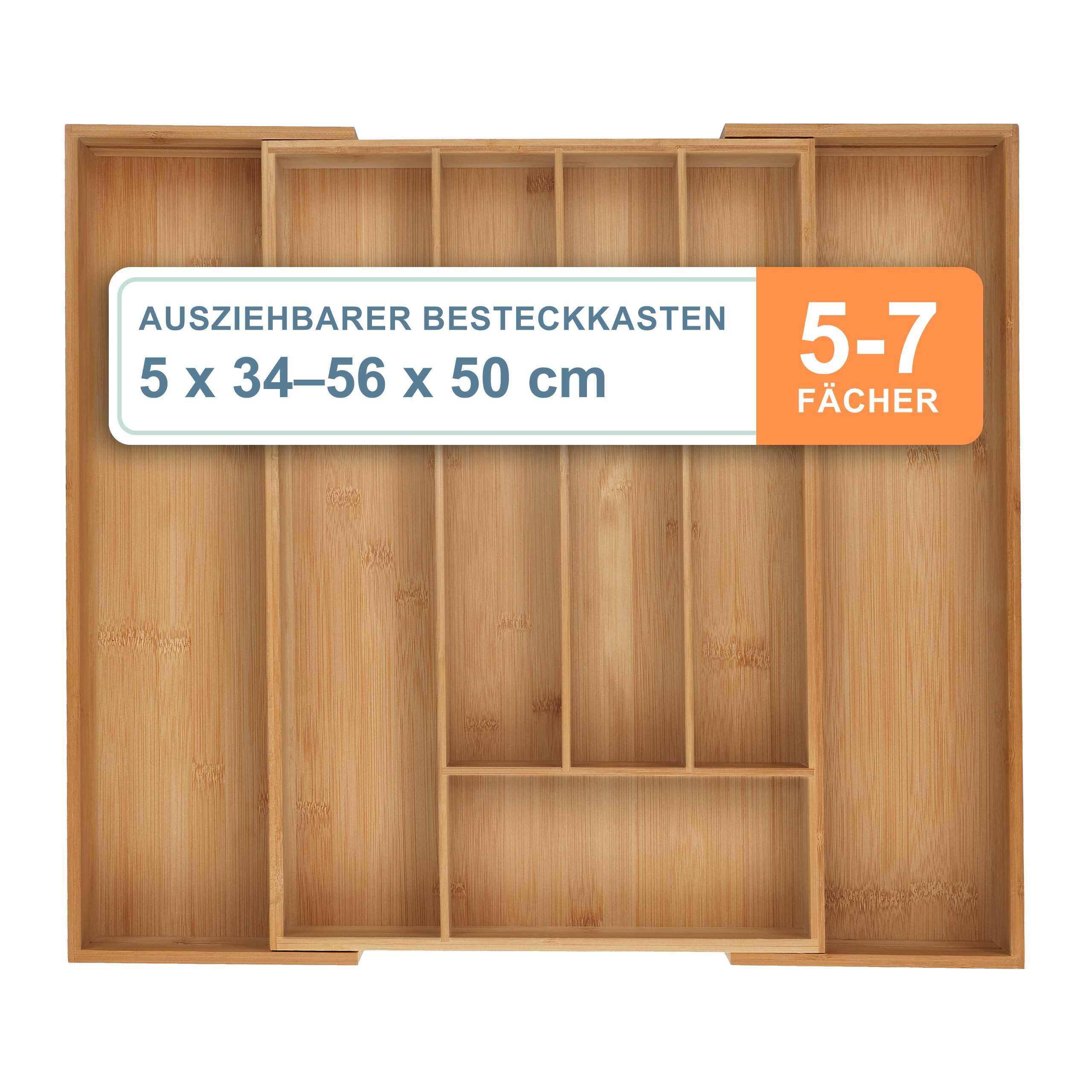 Cutlery Box In Natural (w)56 X (h)6 X (d)50 Cm