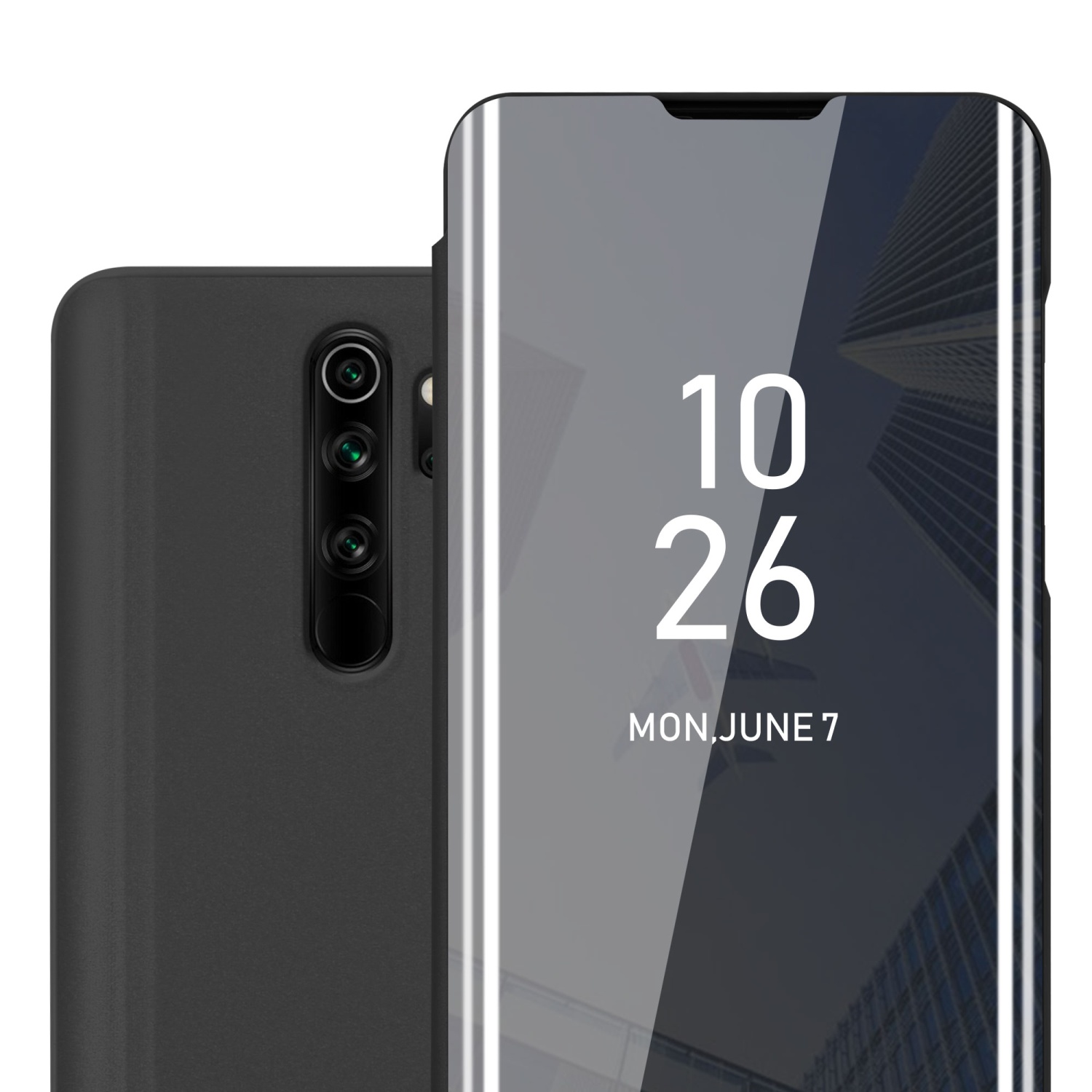 Case Compatible With Xiaomi Redmi Note 8 Pro Mirror Protective Case With Stand Function 360 Degree Protection Flip Case Cover Etui Mobile Phone Flip Case Book Bag